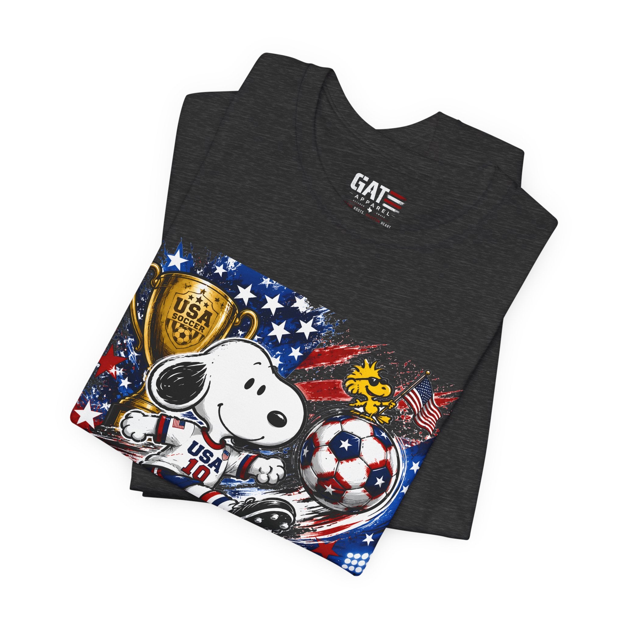 Snoopy USA Soccer Tee | Patriotic Soccer Graphic T-Shirt