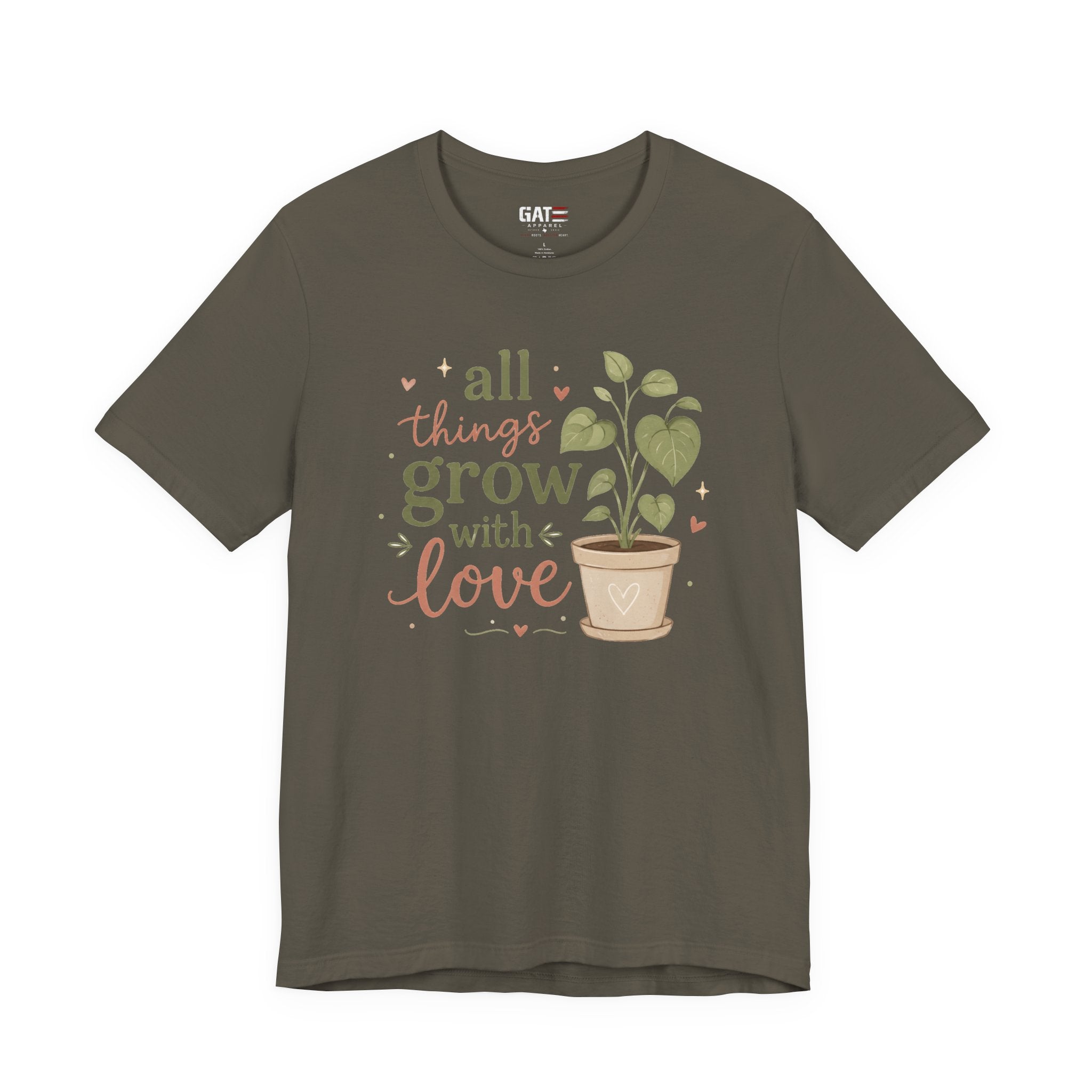 Plant Lover Shirt, All Things Grow With Love Shirt, Gardening Shirt, Botanical Tee, Plant Mom Gift, Flower Lover