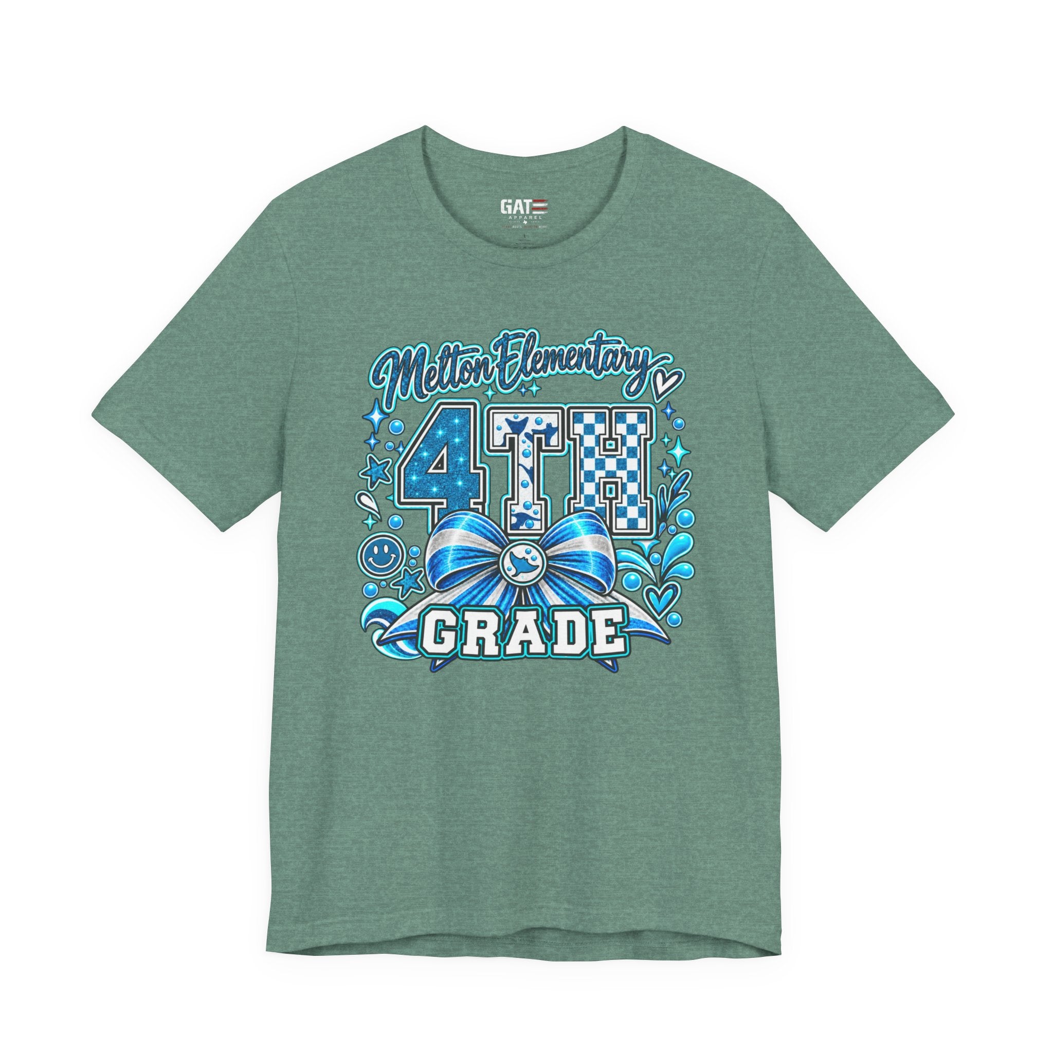 Melton 4th Grade School T‑Shirt — Bow Design