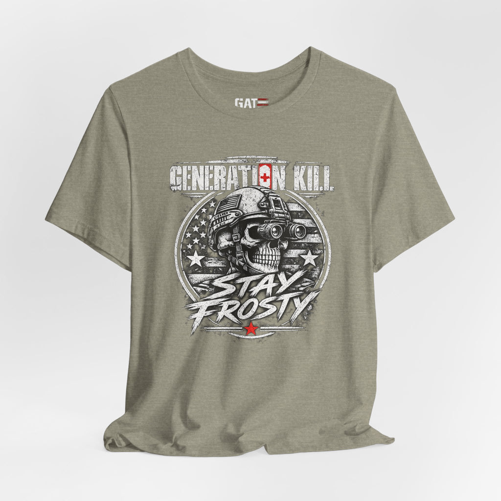 Stay Frosty Skull Tee — Military Veteran Retro Graphic T-Shirt