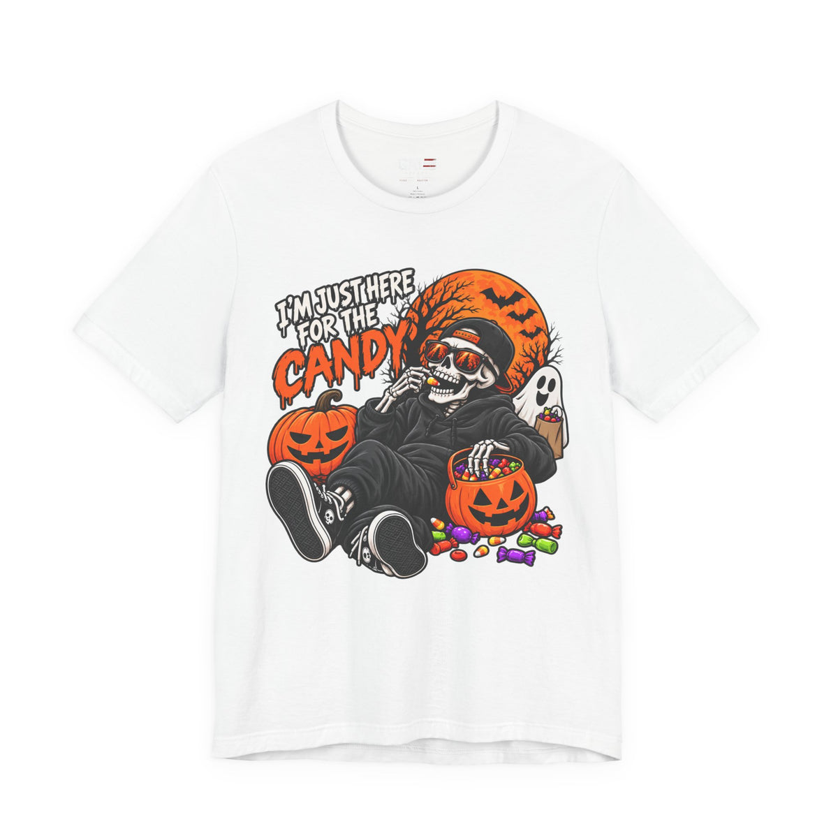 I'm Just Here for the Candy Halloween Skull Shirt | Spooky Tee
