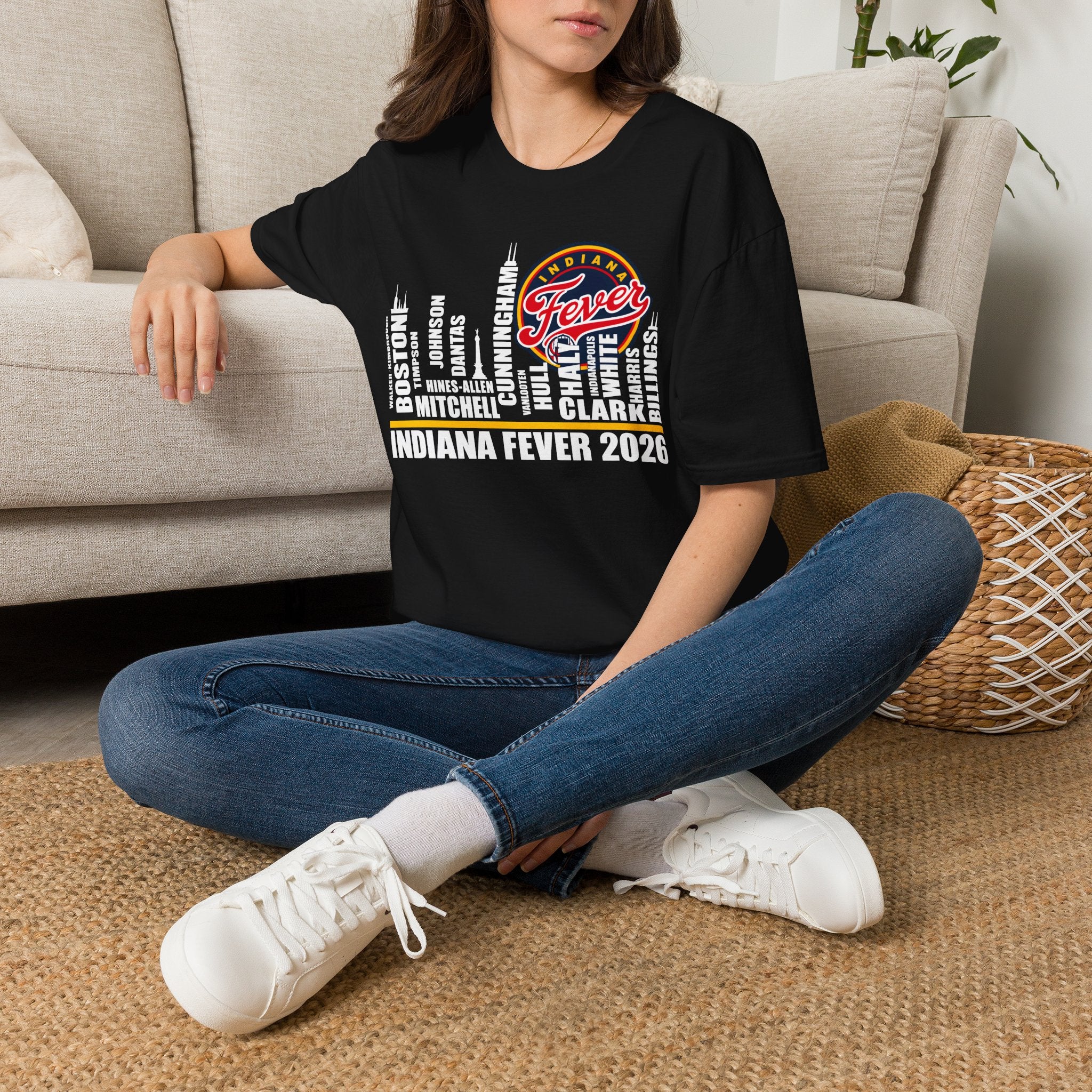 Indiana Fever Team Shirt Caitlin Clark Sophie Cunningham WNBA Basketball Tee