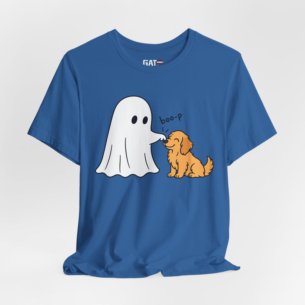 Halloween Ghost & Golden Retriever — "boo-p" Cute Dog Halloween T-Shirt