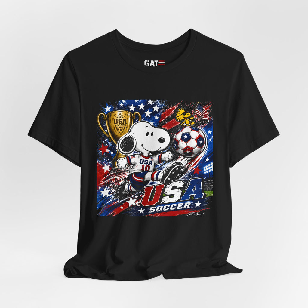 Snoopy USA Soccer Tee | Patriotic Soccer Graphic T-Shirt