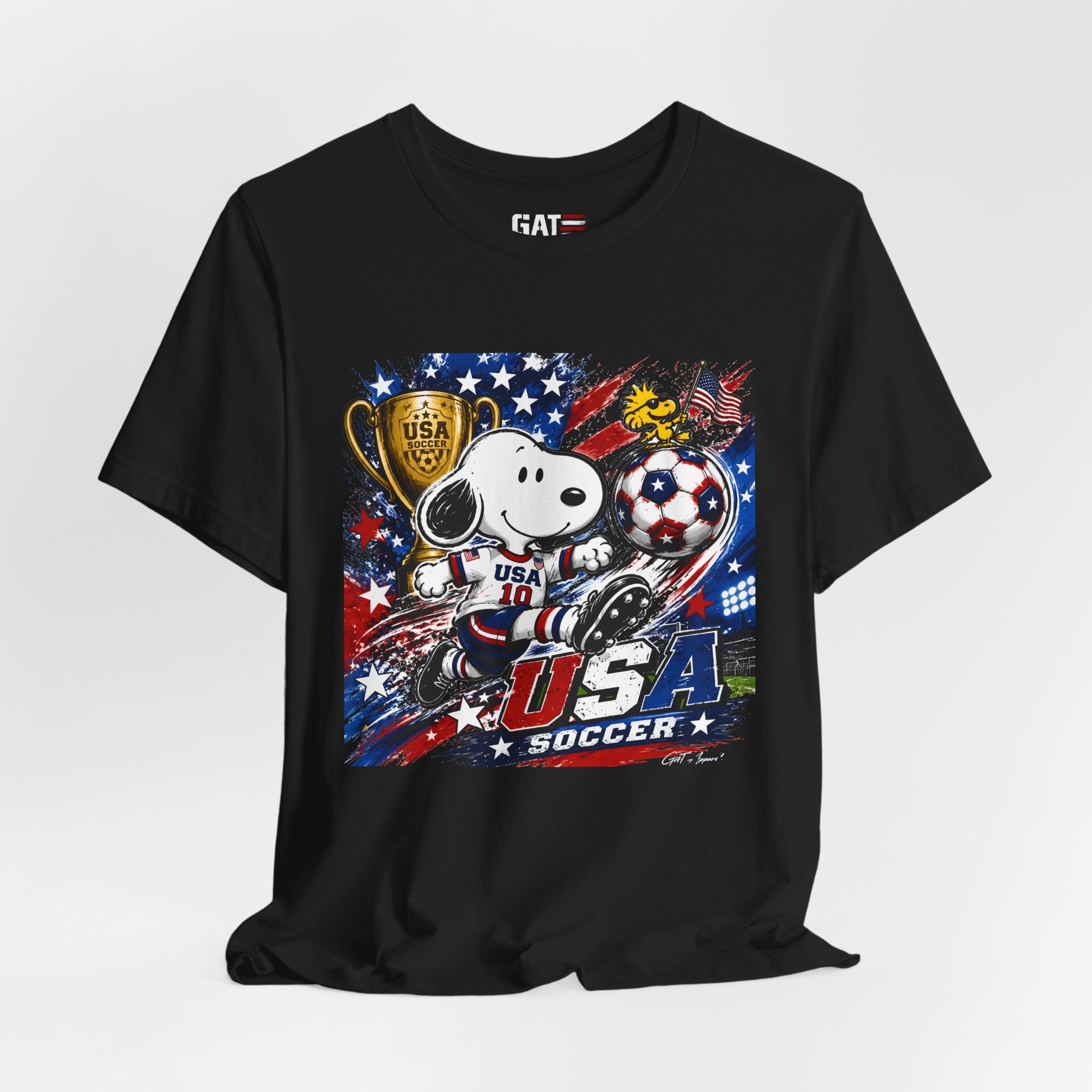 Snoopy USA Soccer Tee | Patriotic Soccer Graphic T-Shirt