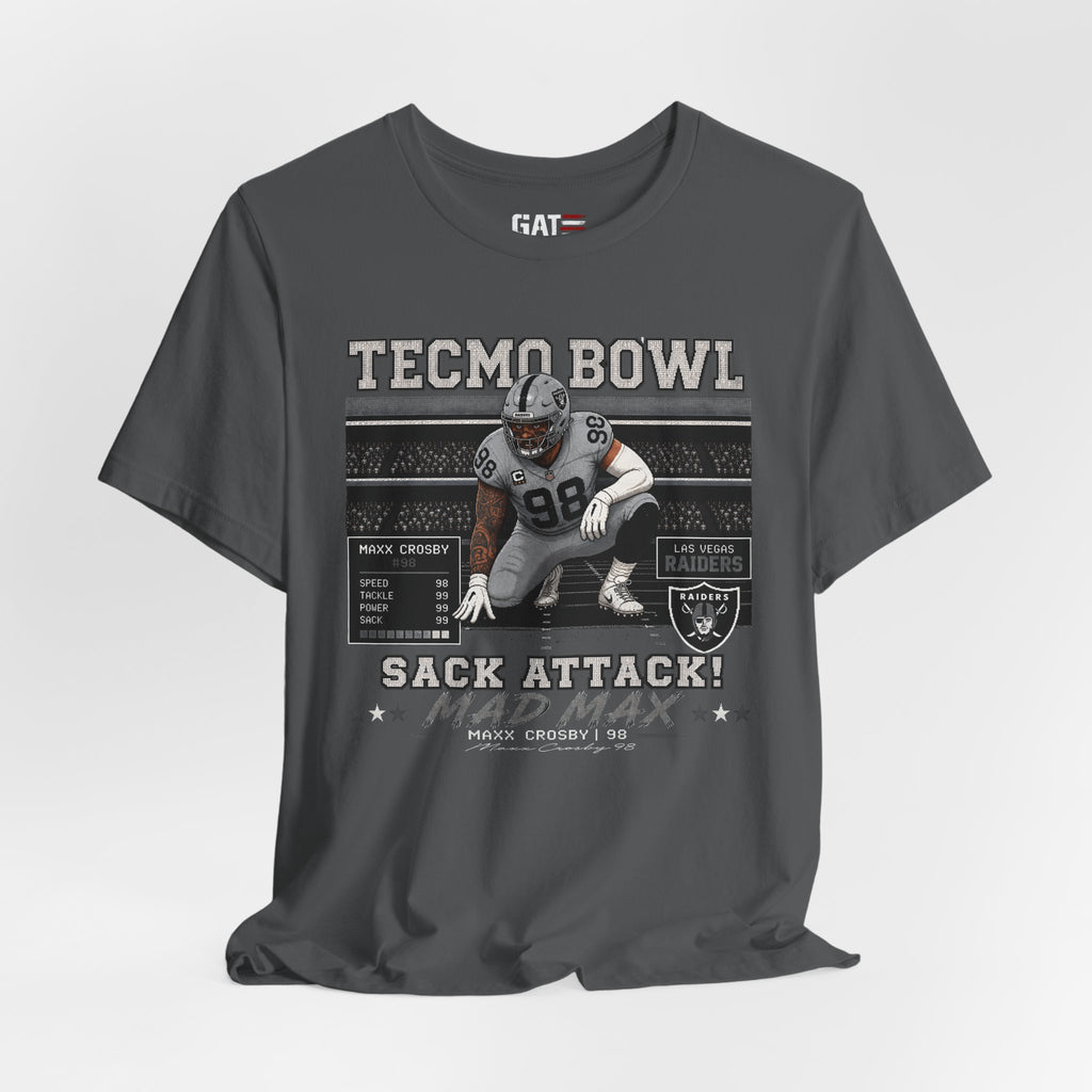 Mad Maxx Crosby Tecmo Bowl Shirt Retro Tecmo Football Tee Vintage Pixel Art Las Vegas Defense Fan Gift Graphic T Shirt