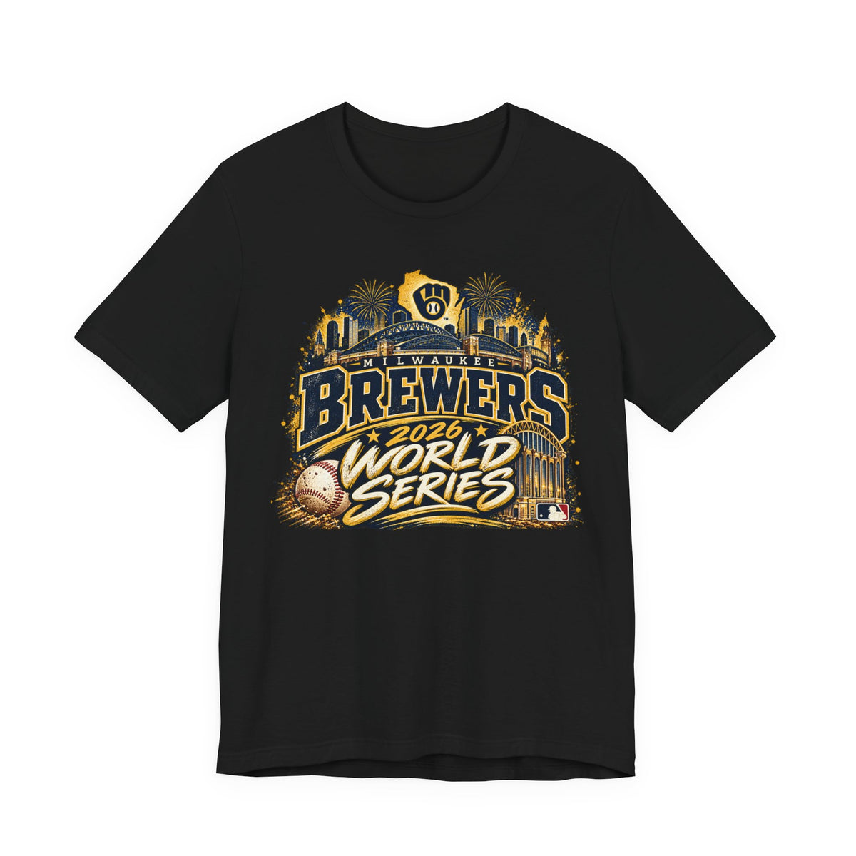 Milwaukee Brewers 2026 World Series skyline baseball T-shirt - product photo