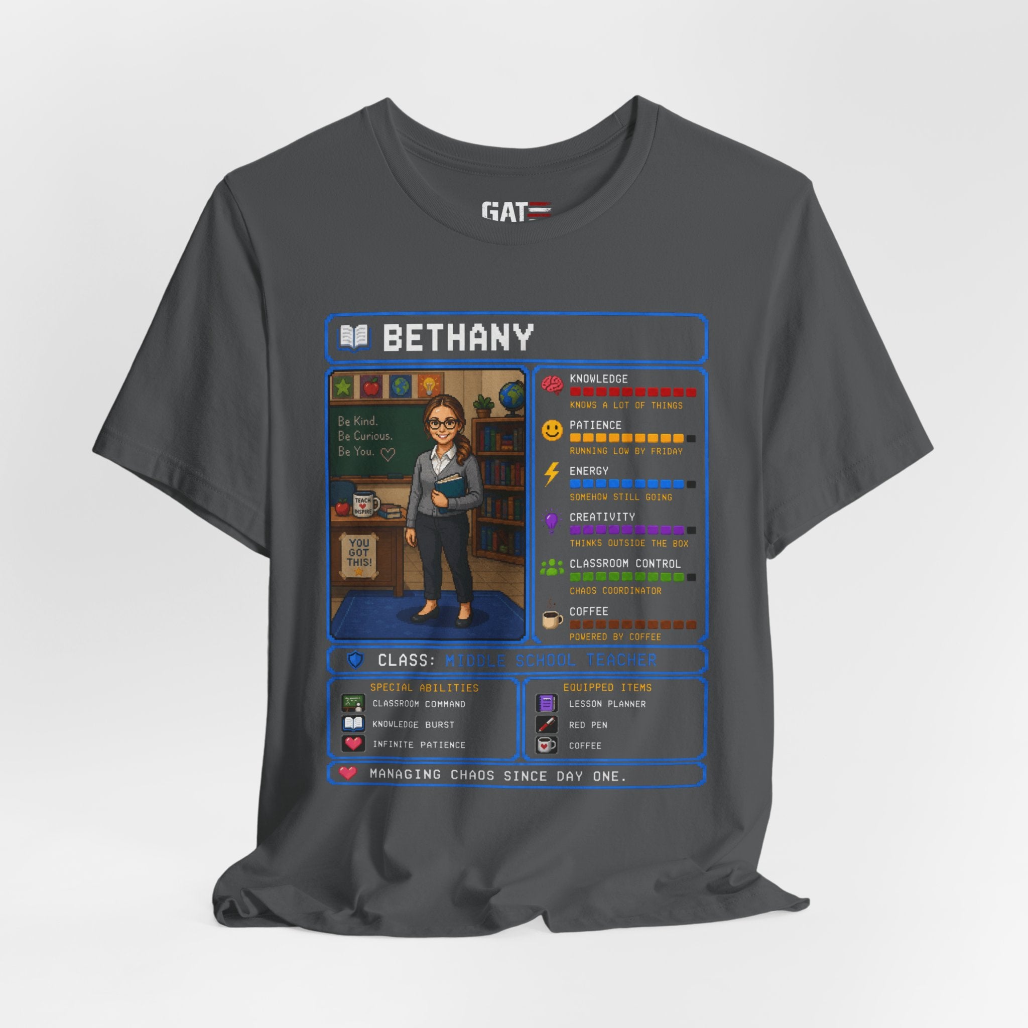 Custom Teacher RPG Character Shirt | Personalized Teacher Gift