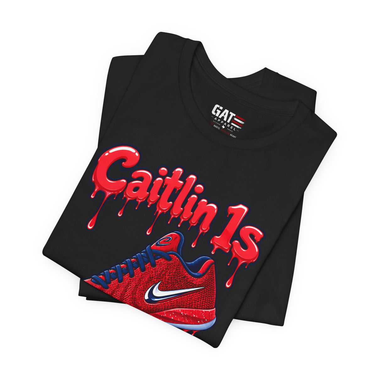 Caitlin Clark Caitlin 1s USA Reds Paint Sneaker Shirt