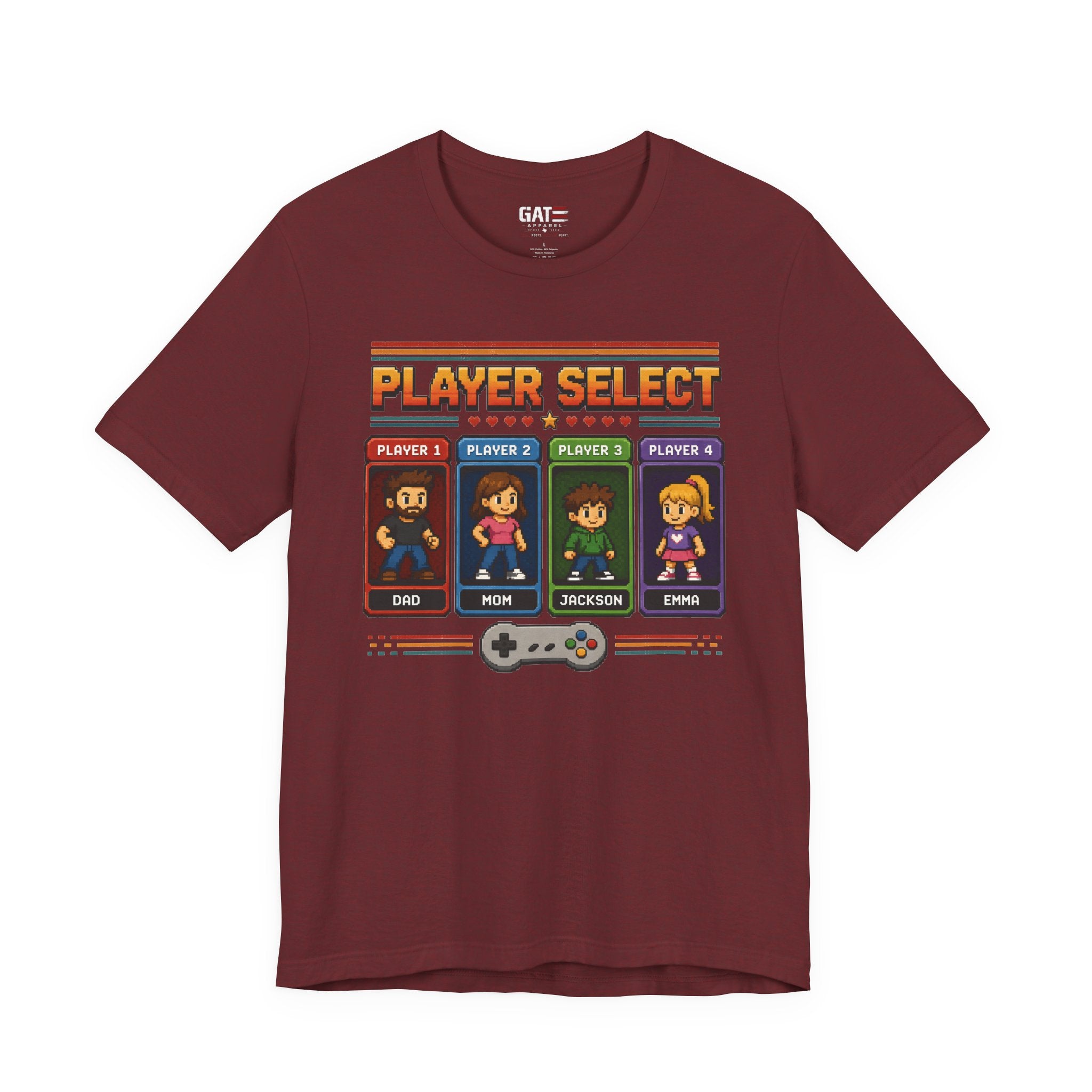 Personalized Gamer Family Shirt, Custom Family Gaming Shirt, Retro Video Game Family Tee, Gamer Dad Mom Kids Gift Shirt