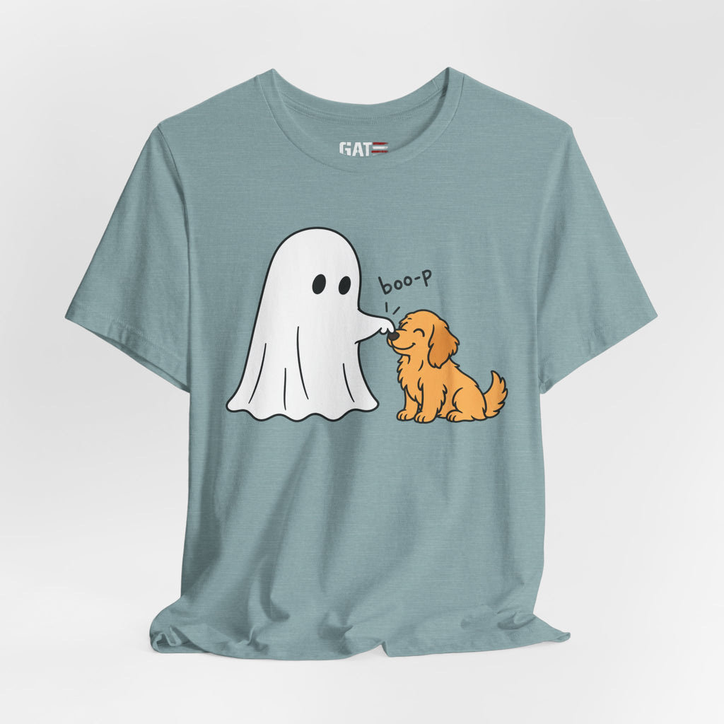 Halloween Ghost & Golden Retriever — "boo-p" Cute Dog Halloween T-Shirt
