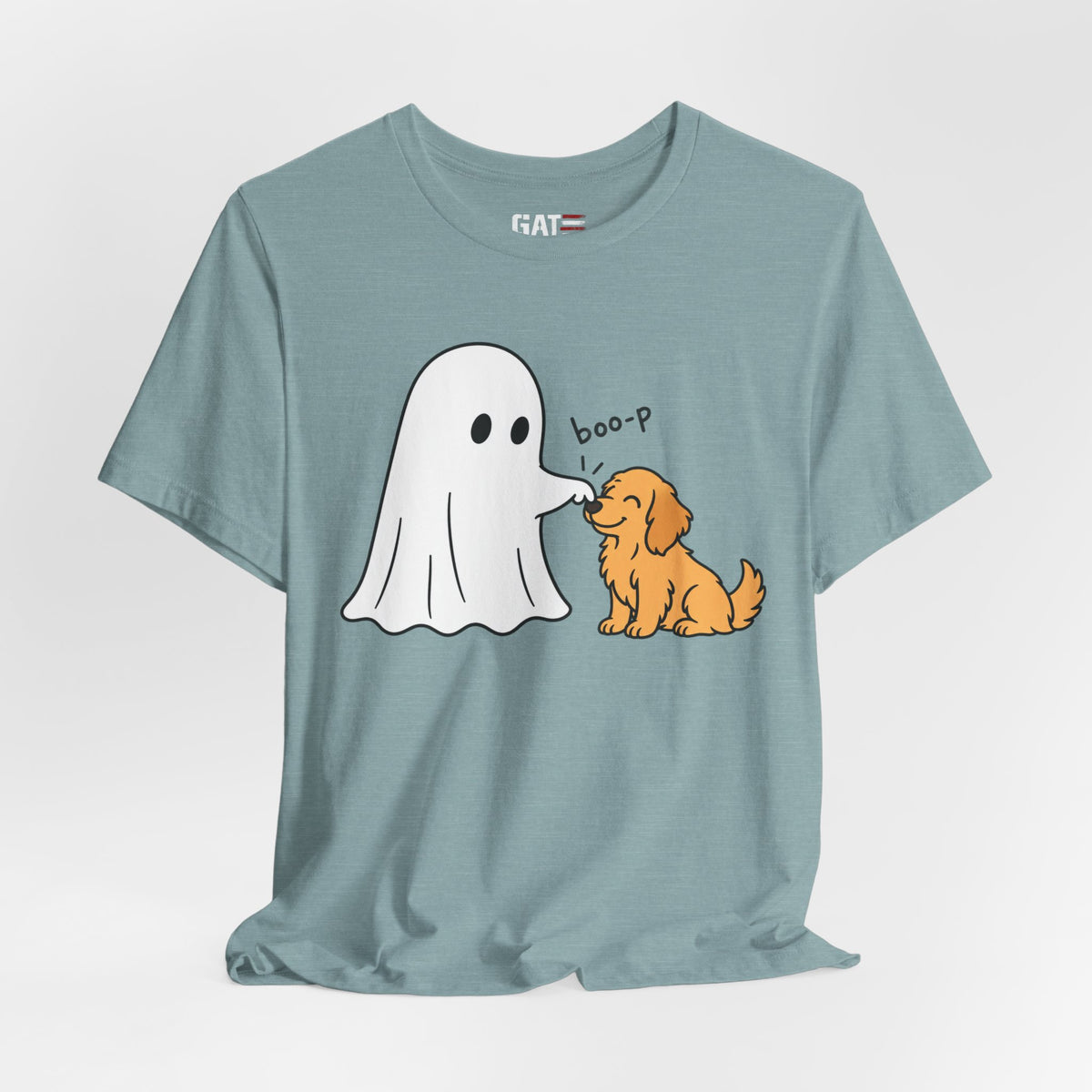 Halloween Ghost & Golden Retriever — "boo-p" Cute Dog Halloween T-Shirt