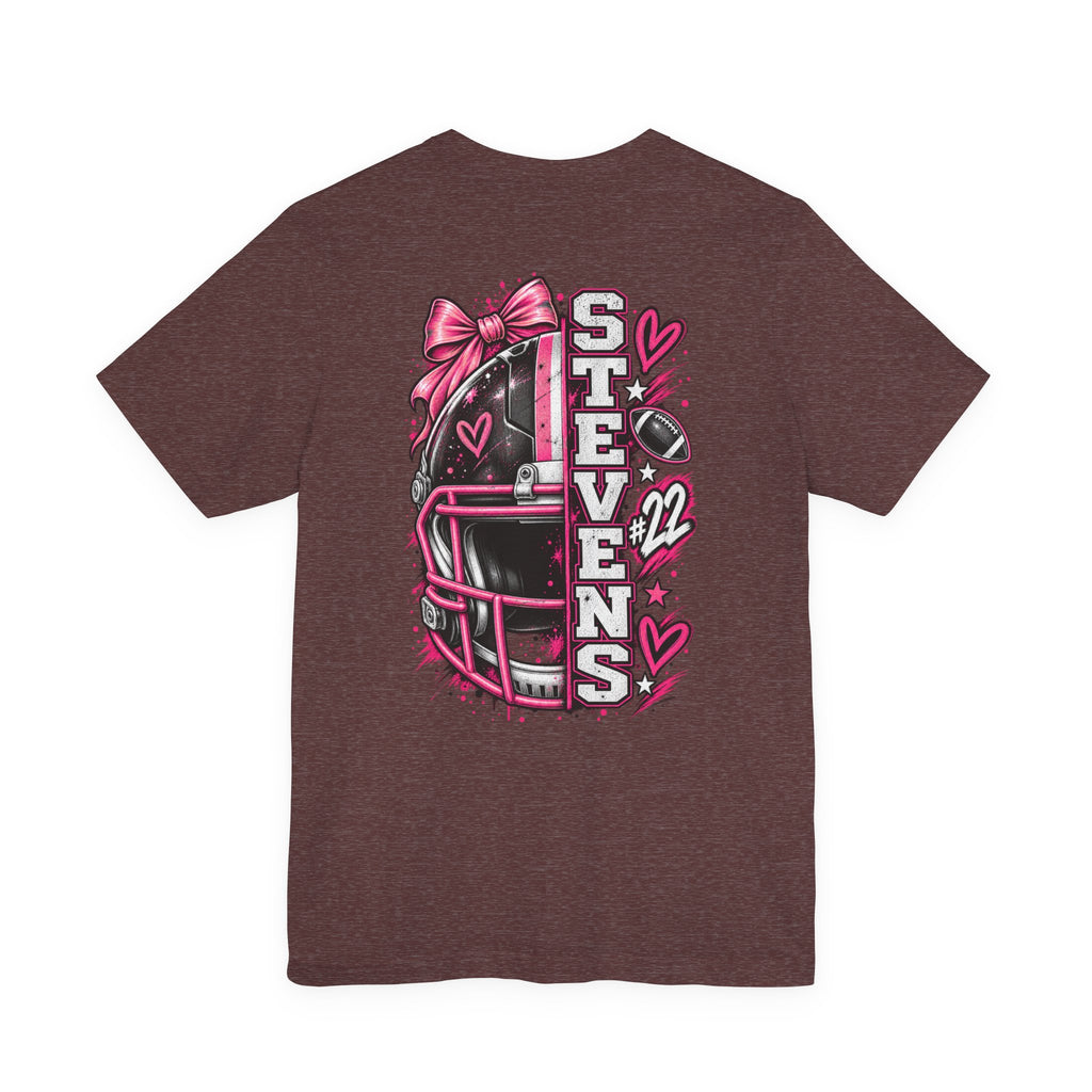 Football Mom Personalized Shirt Custom Player Name Number Helmet Game Day Tee