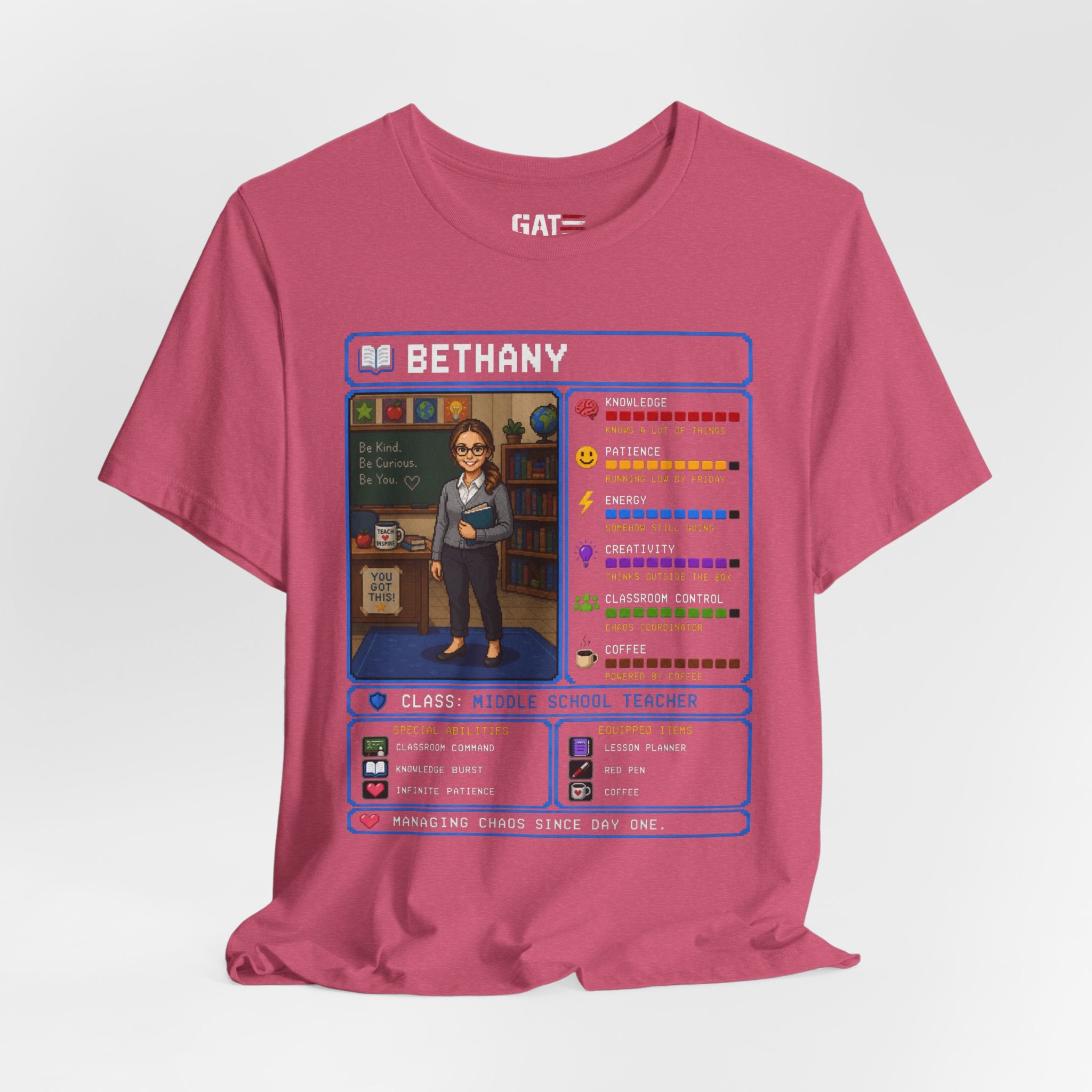 Custom Teacher RPG Character Shirt | Personalized Teacher Gift
