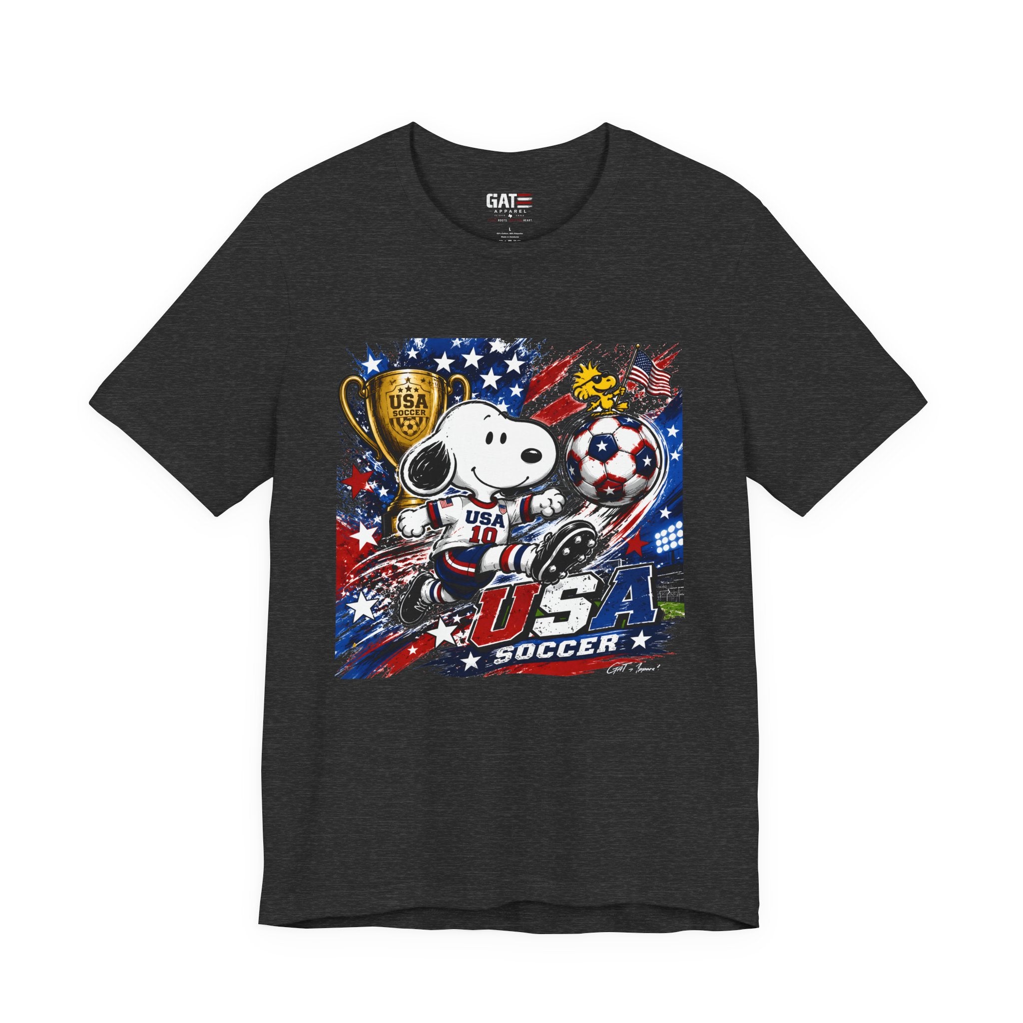 Snoopy USA Soccer Tee | Patriotic Soccer Graphic T-Shirt