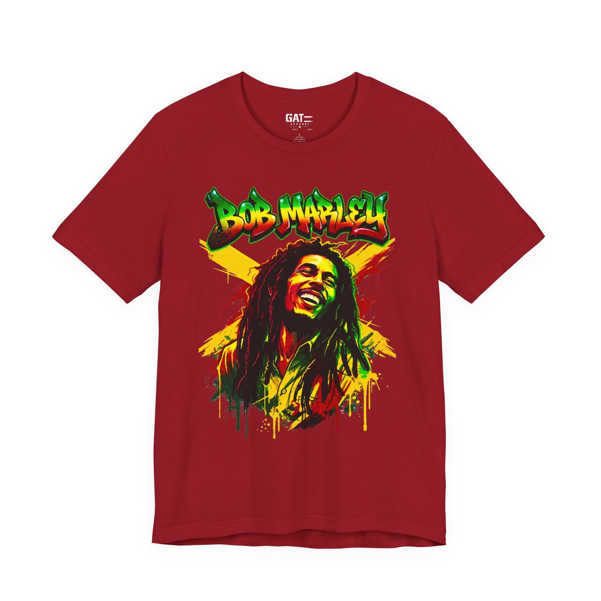 Reggae Legend Portrait Tee — Rasta Colors Music Graphic Shirt
