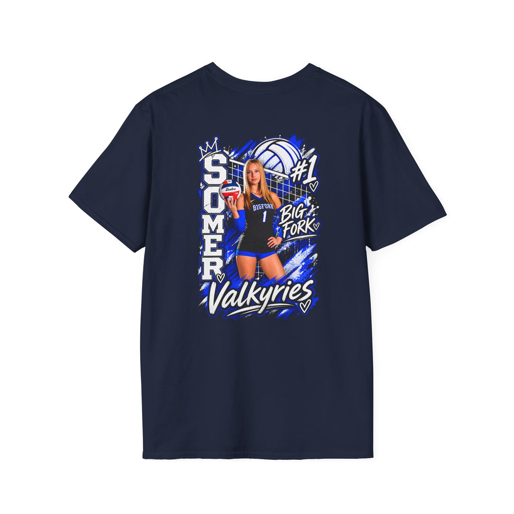 Volleyball Mom Senior Player Photo Tee — Custom Photo Team Name and Number