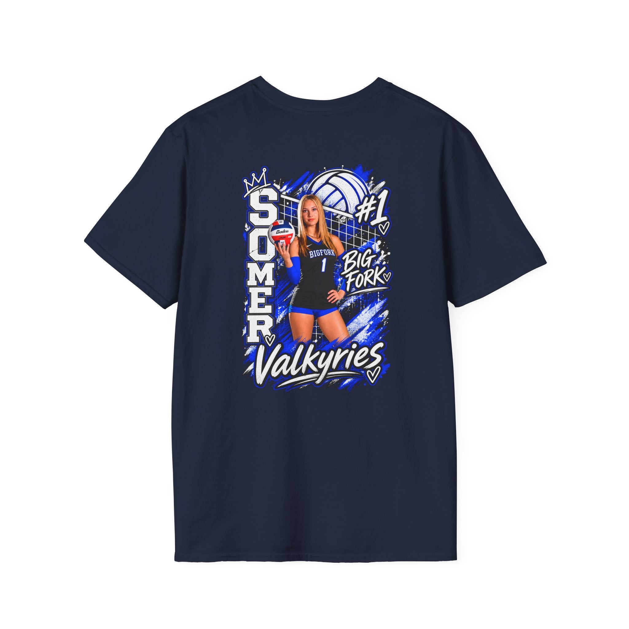 Volleyball Mom Senior Player Photo Tee — Custom Photo Team Name and Number