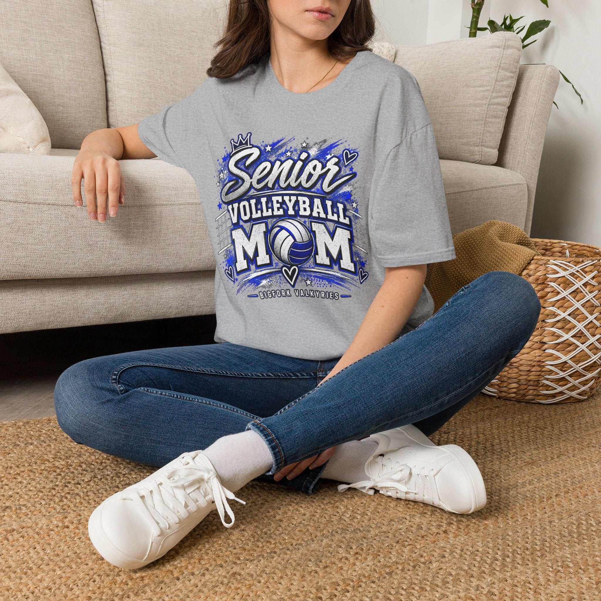 Volleyball Mom Senior Player Photo Tee — Custom Photo Team Name and Number