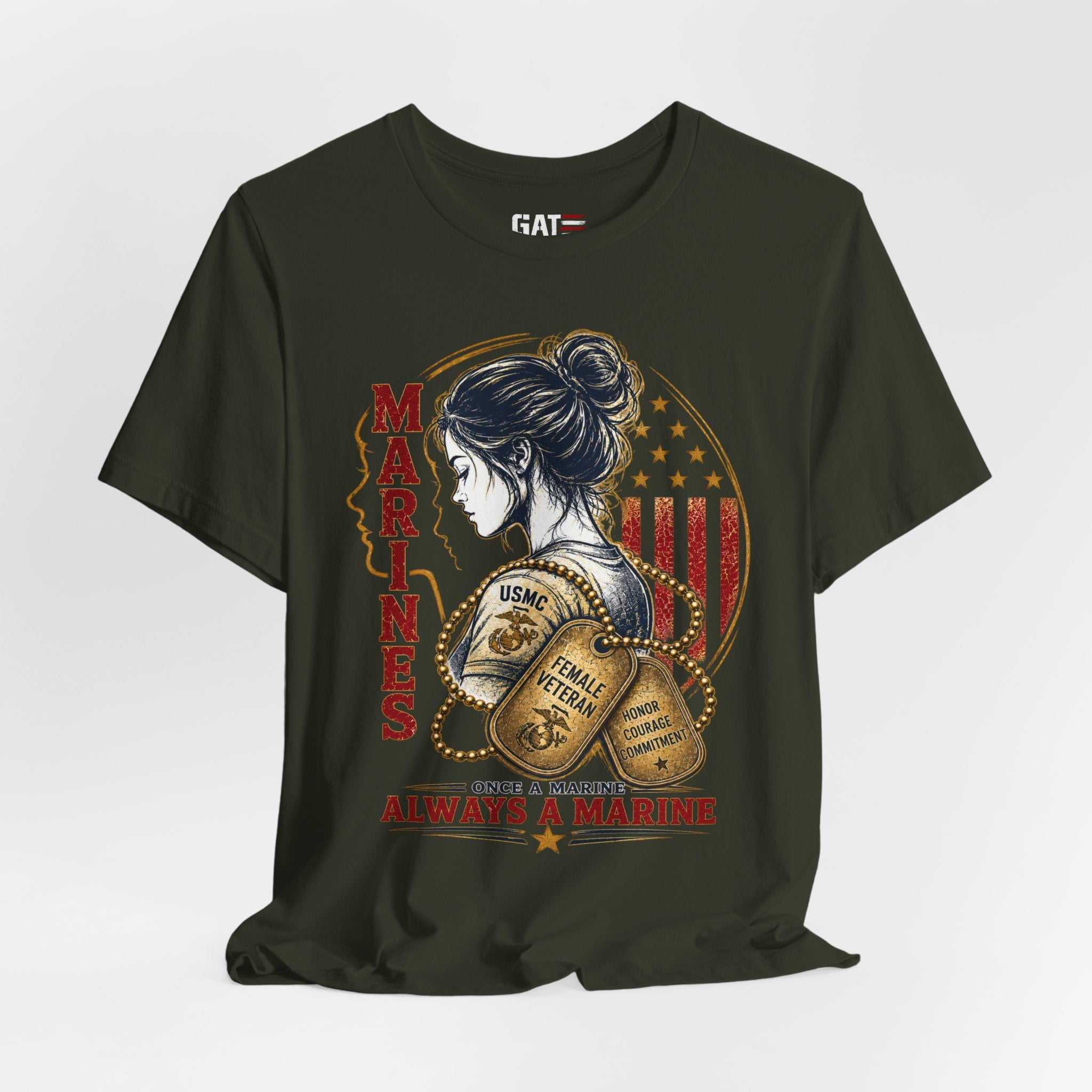 Female Marine Vet T‑Shirt – "Once a Marine, Always a Marine" Patriotic Female Veteran Tee