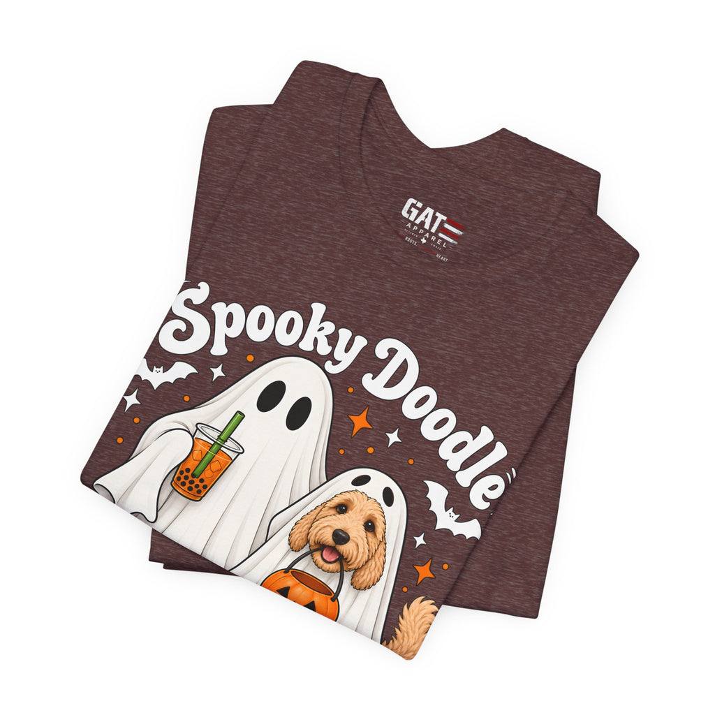 Spooky Doodle Halloween T-Shirt — Ghost & Doodle Dog Pumpkin Costume