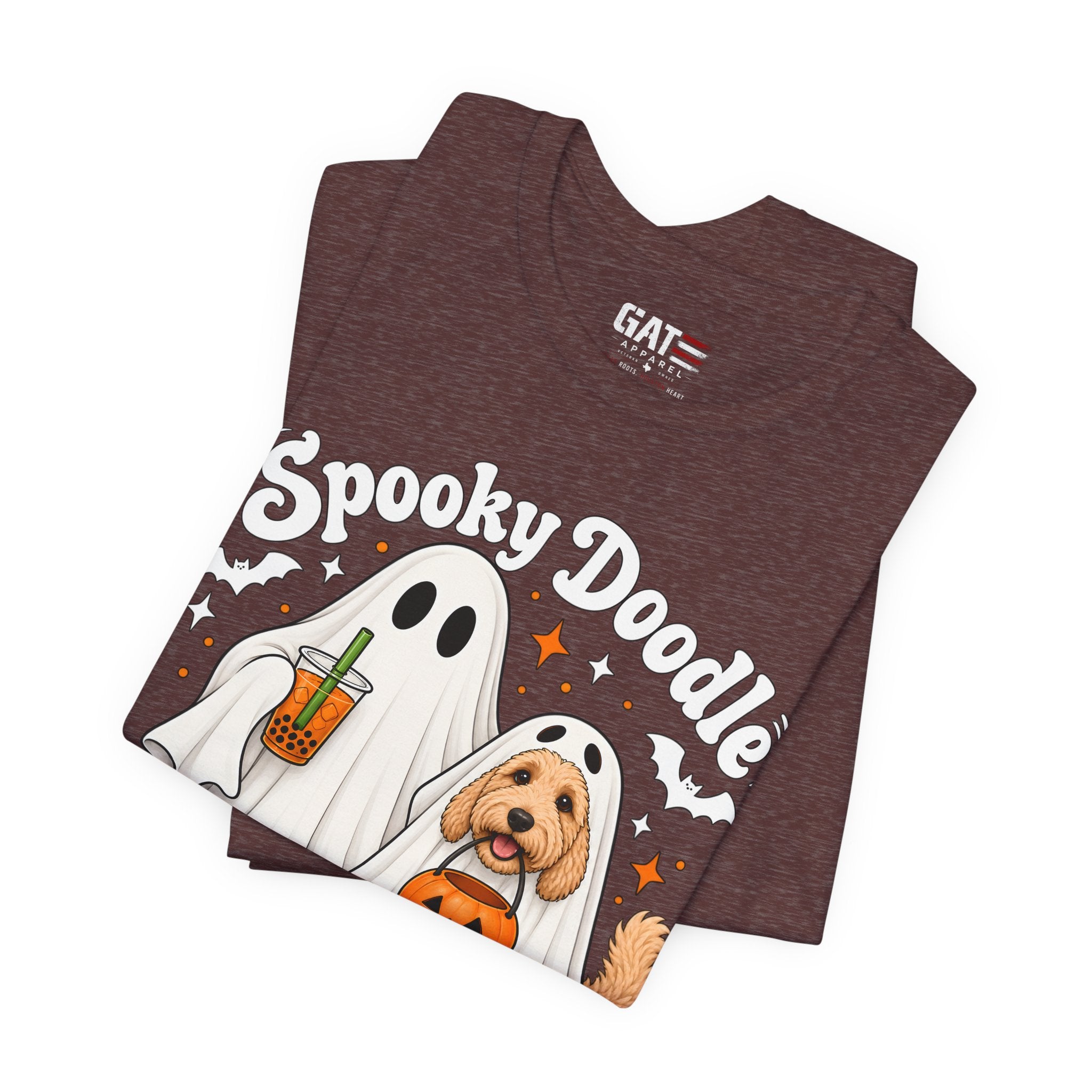 Spooky Doodle Halloween T-Shirt — Ghost & Doodle Dog Pumpkin Costume