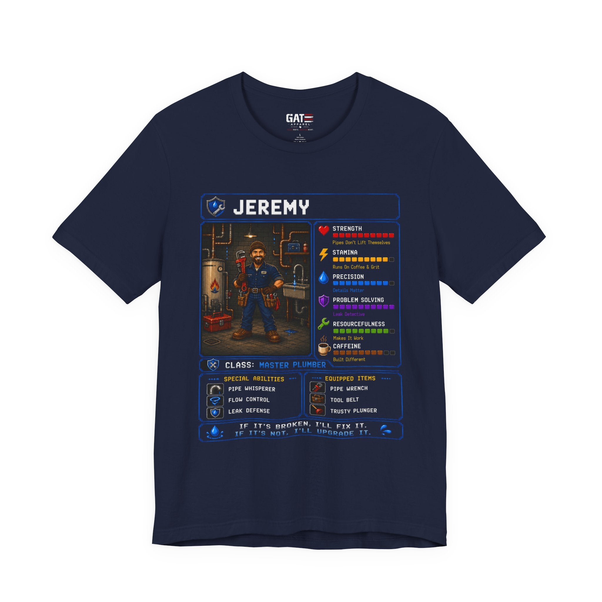 Custom Plumber RPG Character Shirt | Personalized Plumber Gift