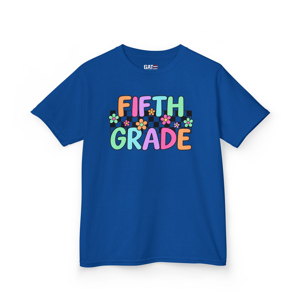 Custom Grade Level Shirt for Kids – Retro Checkered Floral Back to School Tee