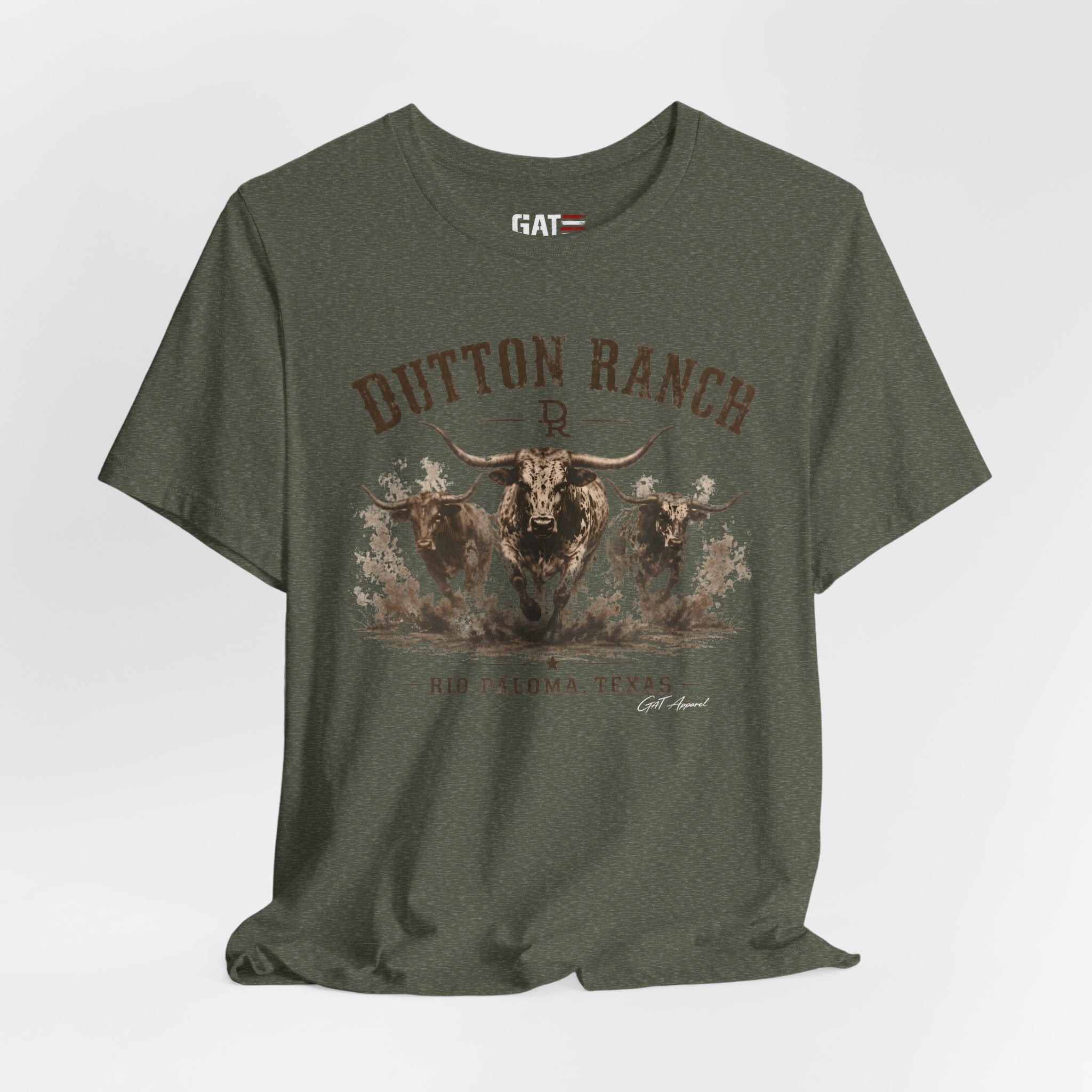 Dutton Ranch Longhorn Shirt, Yellowstone Inspired Western Tee, Cowboy Ranch Graphic T-Shirt, Texas Country Shirt, Rustic Cowgirl Gift