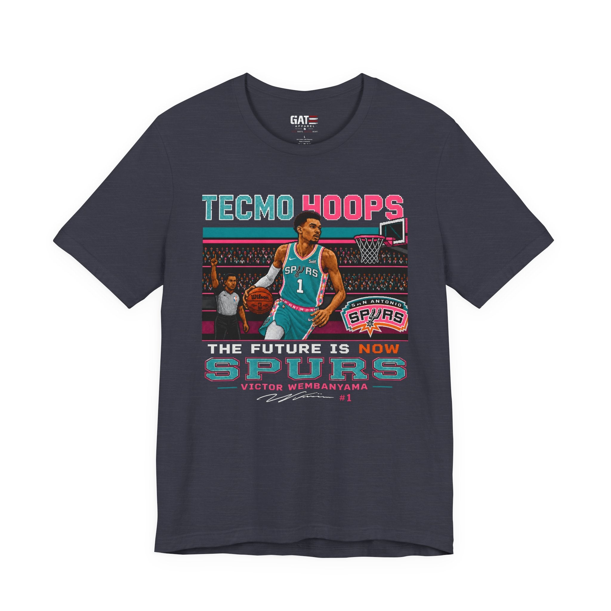 Tecmo Hoops Victor Wembanyama Spurs T-Shirt | The Future Is Now basketball tee