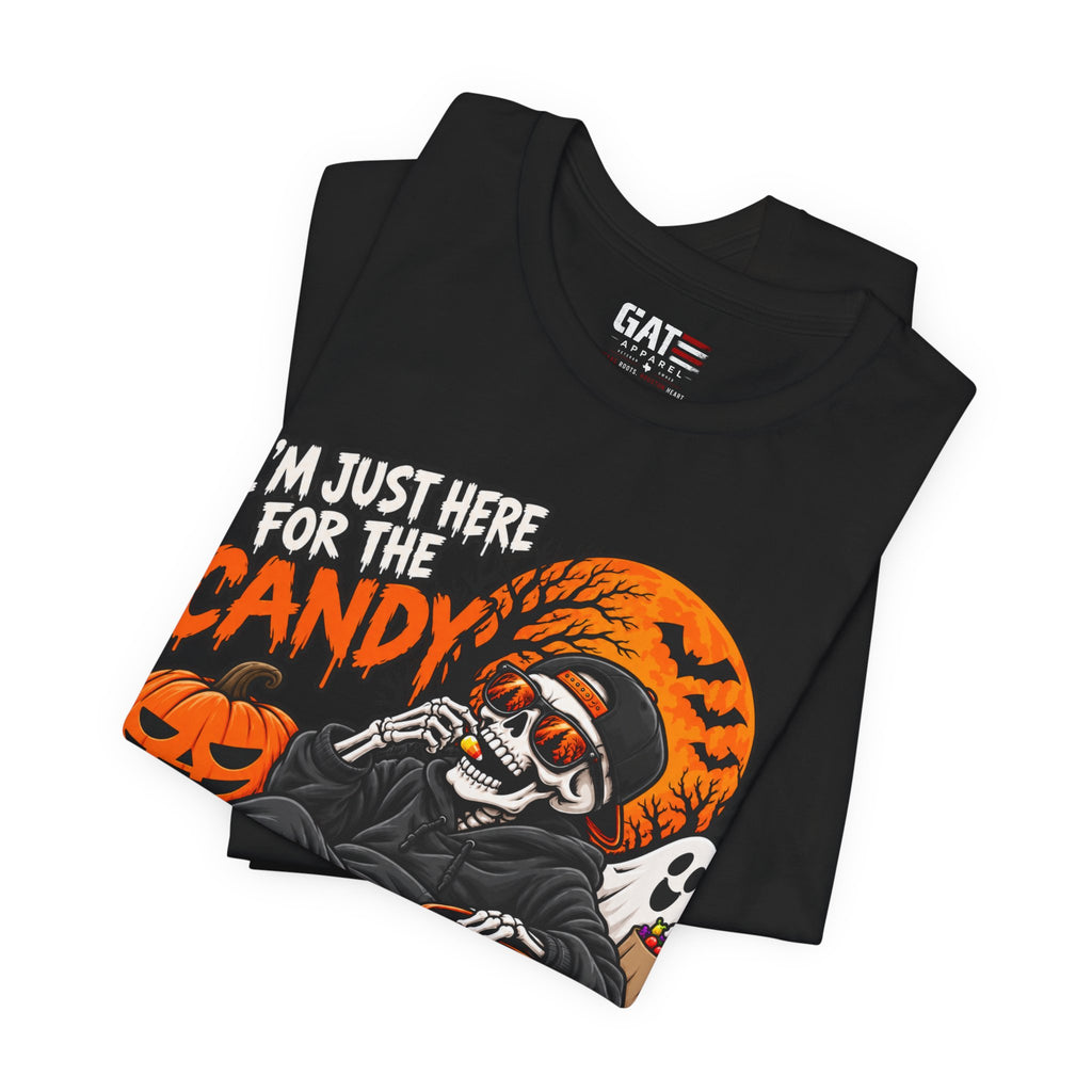 I'm Just Here for the Candy Halloween Skull Shirt | Spooky Tee