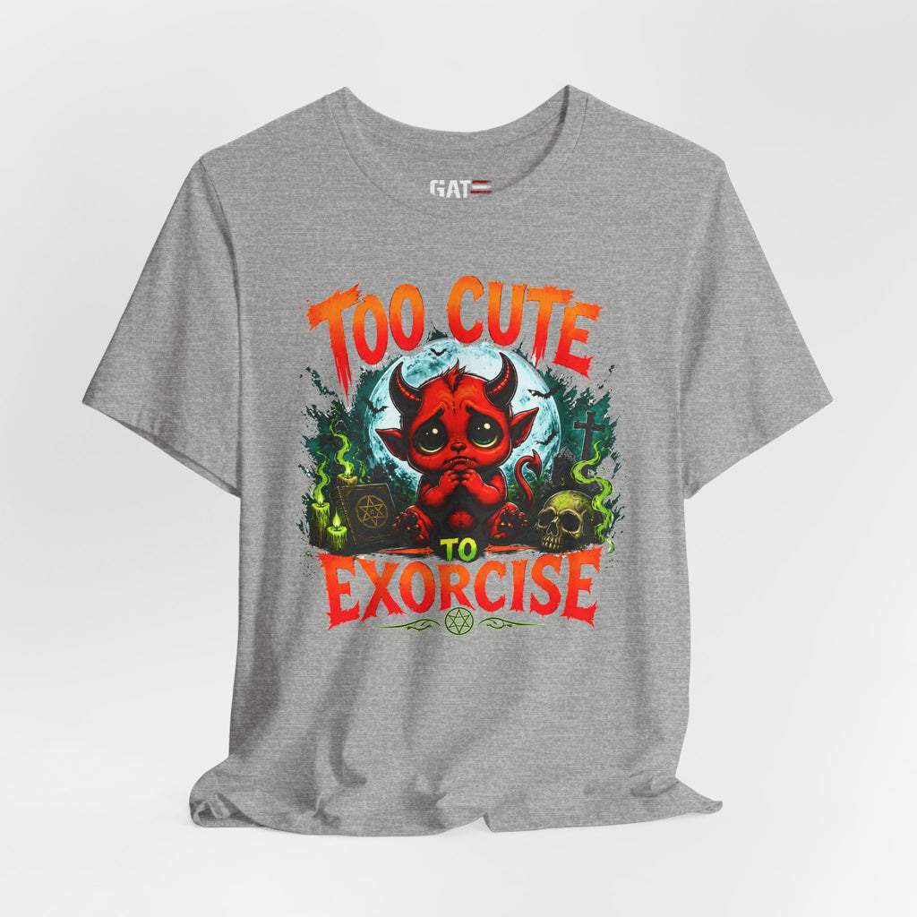 Too Cute to Exorcise T-Shirt — Cute Devil Graphic Tee (Halloween)