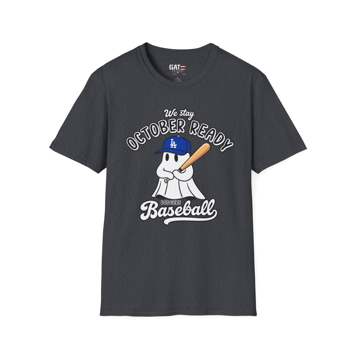 Dodgers playoff Halloween graphic tee mockup