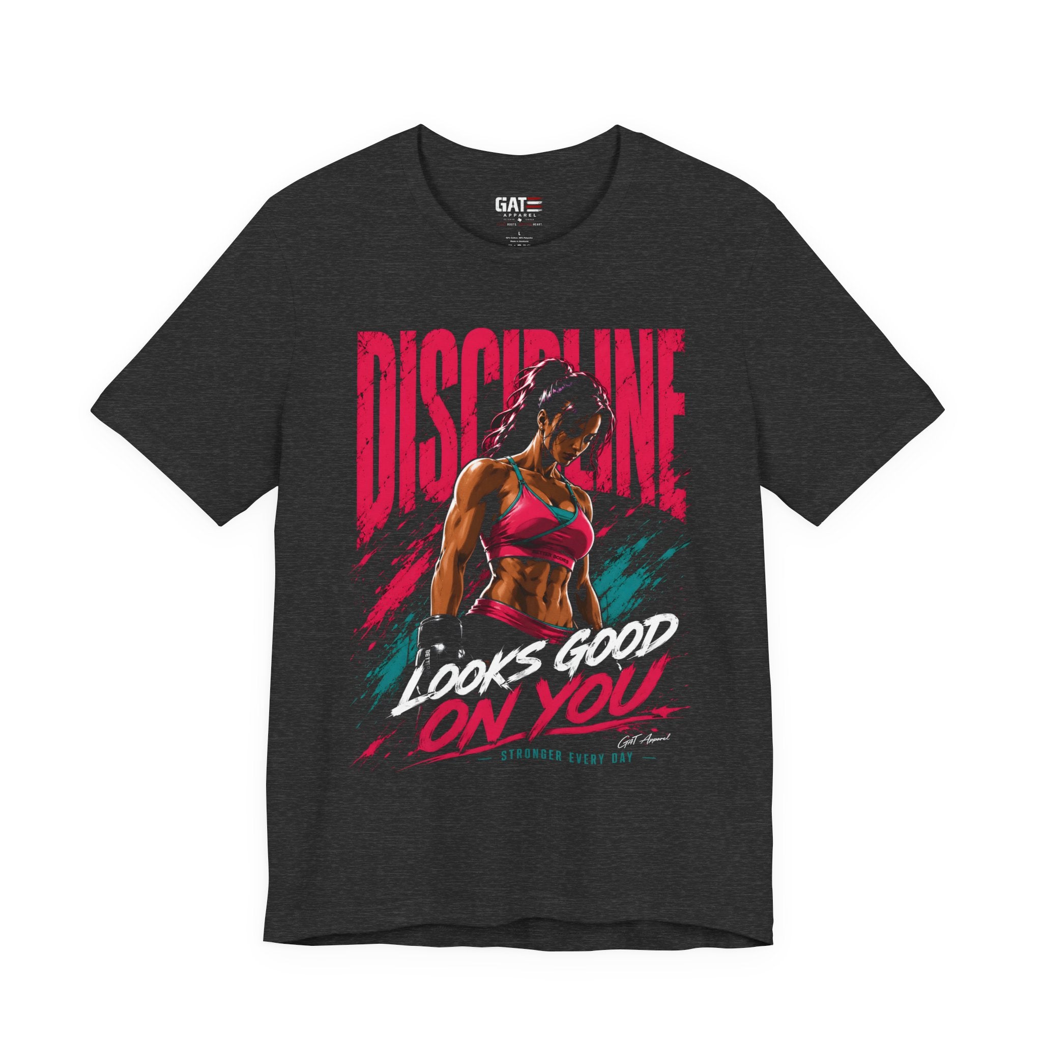 Discipline Looks Good On You Shirt, Women's Gym Shirt, Motivational Workout Tee, Fitness Graphic T Shirt, Cute Gym Apparel, Weightlifting