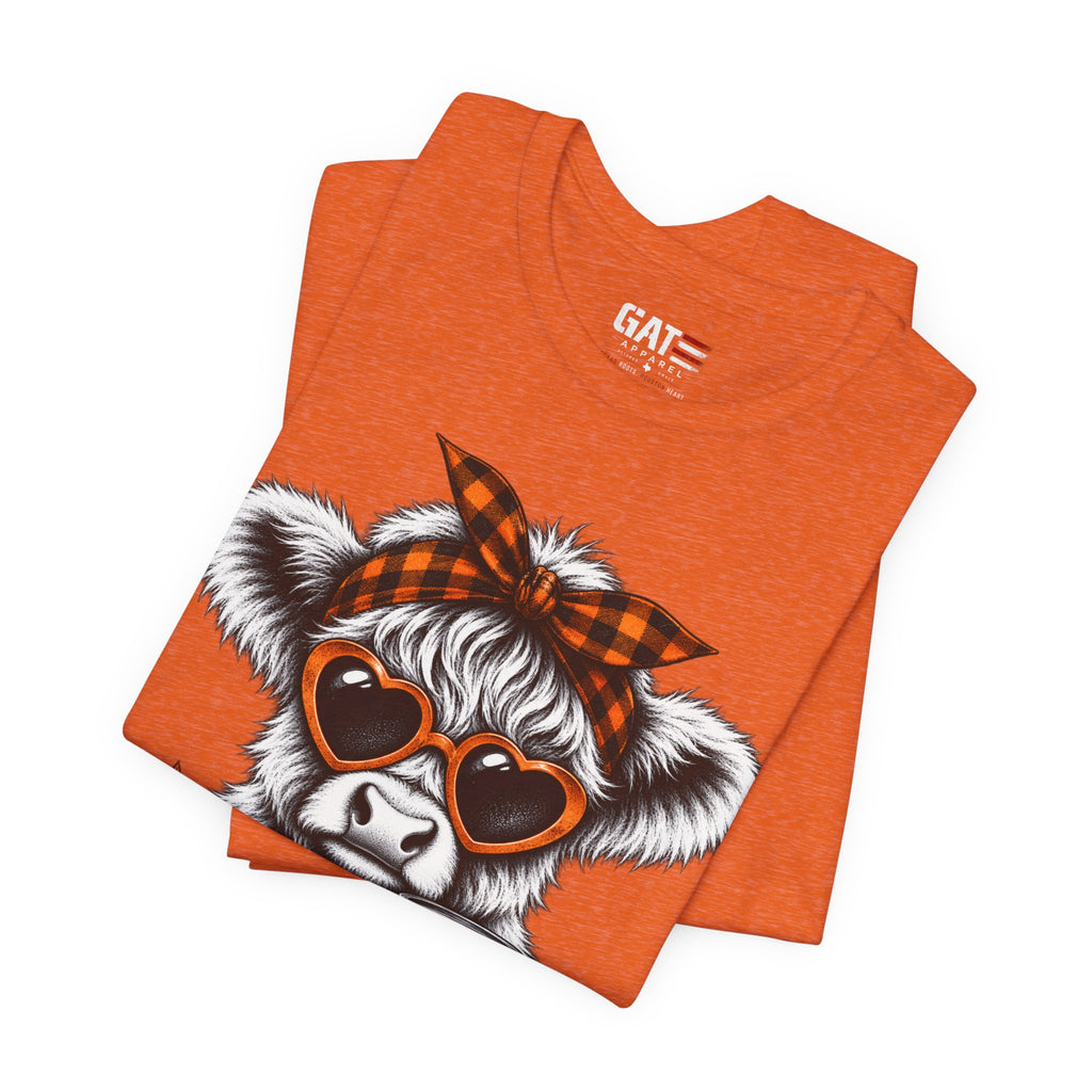 Cute cow fall graphic T-shirt alternate mockup