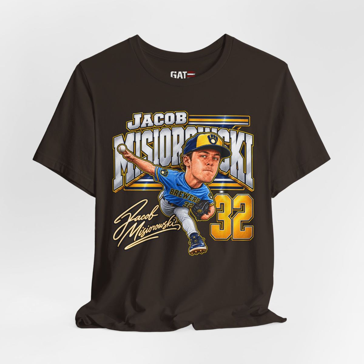 Jacob Misiorowski Milwaukee Brewers #32 Baseball Tee