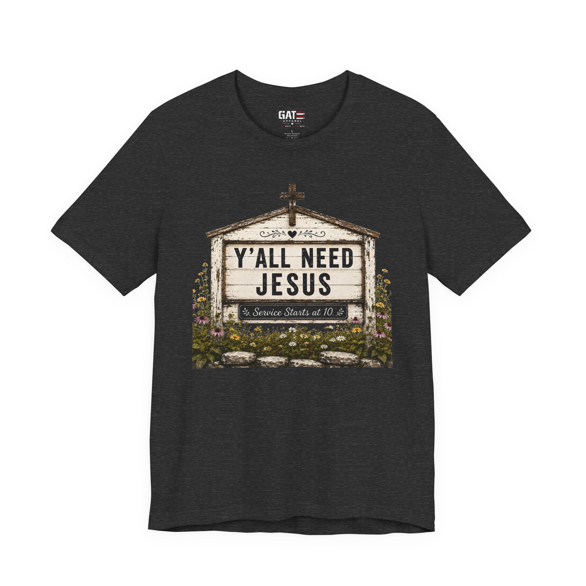 Y'all Need Jesus, Christian Shirt for Women, Rustic Faith Graphic Tee, Country Western Shirt, Farmhouse Christian Gift, Cowgirl Church Tee