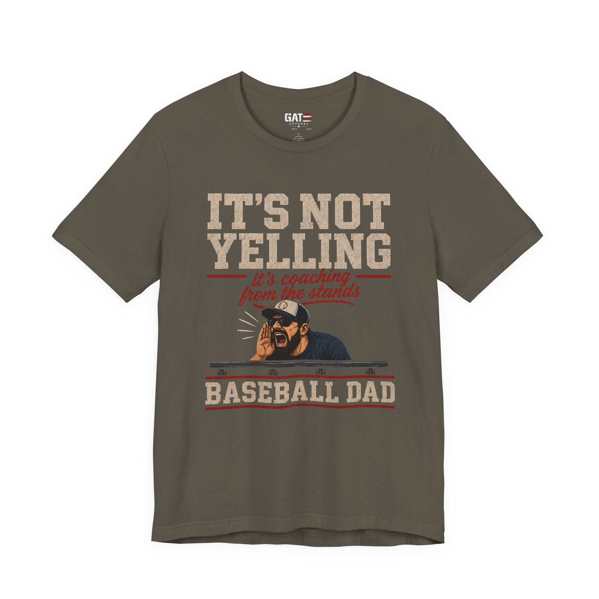 It's Not Yelling It's Coaching From The Stands Baseball Dad Shirt, Funny Baseball Dad Tee, Travel Ball Dad Gift Father's Day