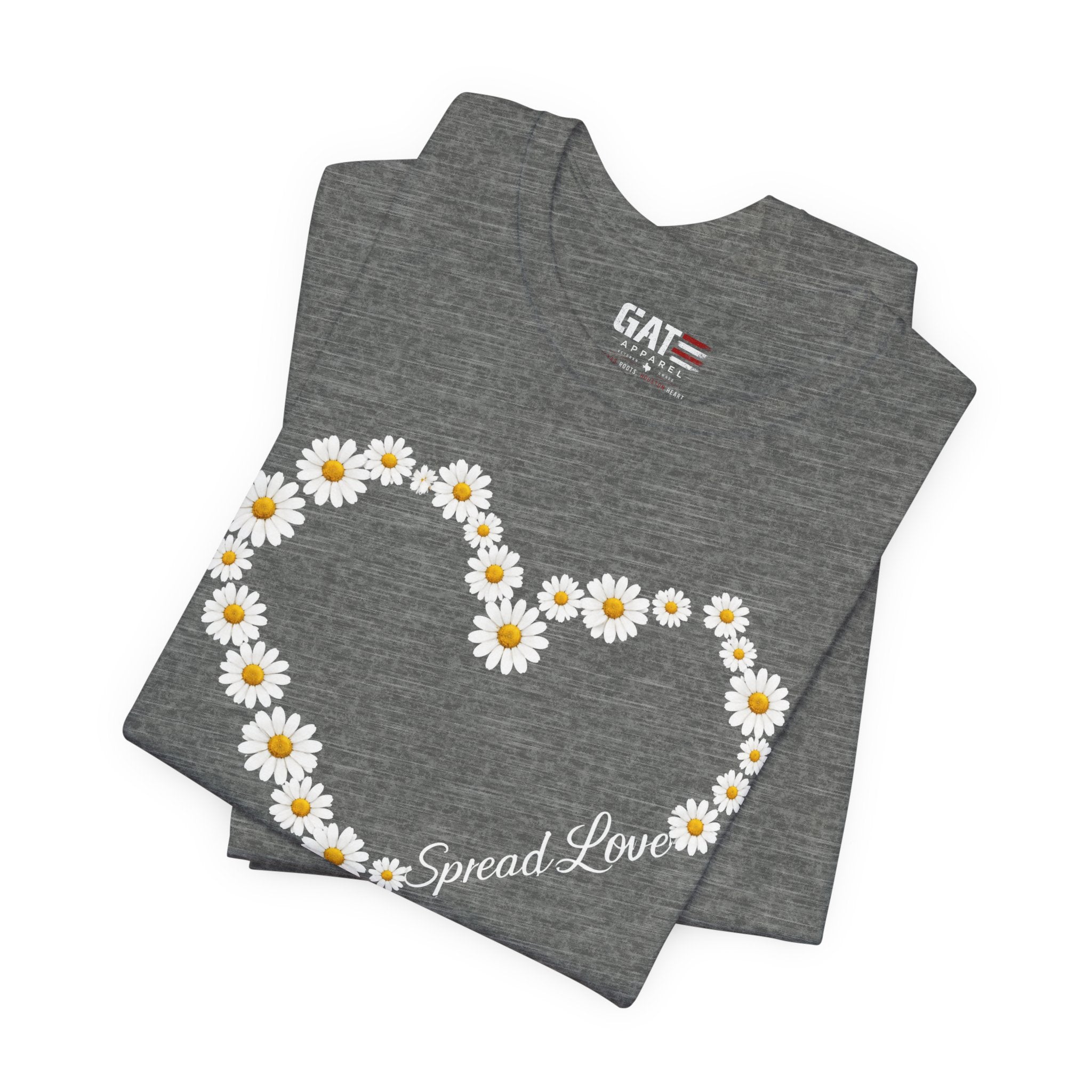 Daisy Heart Tee — "Spread Love" Floral Graphic T-Shirt