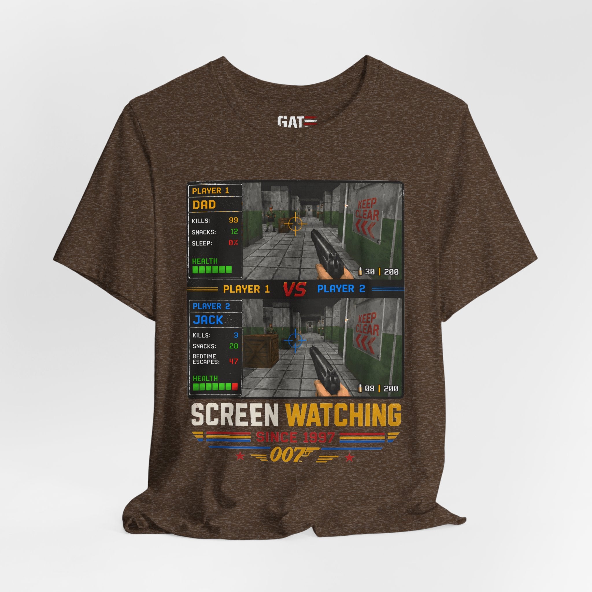 Personalized Gamer Shirt, Custom Gaming T Shirt, Retro Video Game Tee, Gamer Gift with Names, Old School Gaming Shirt, N64, Golden Eye