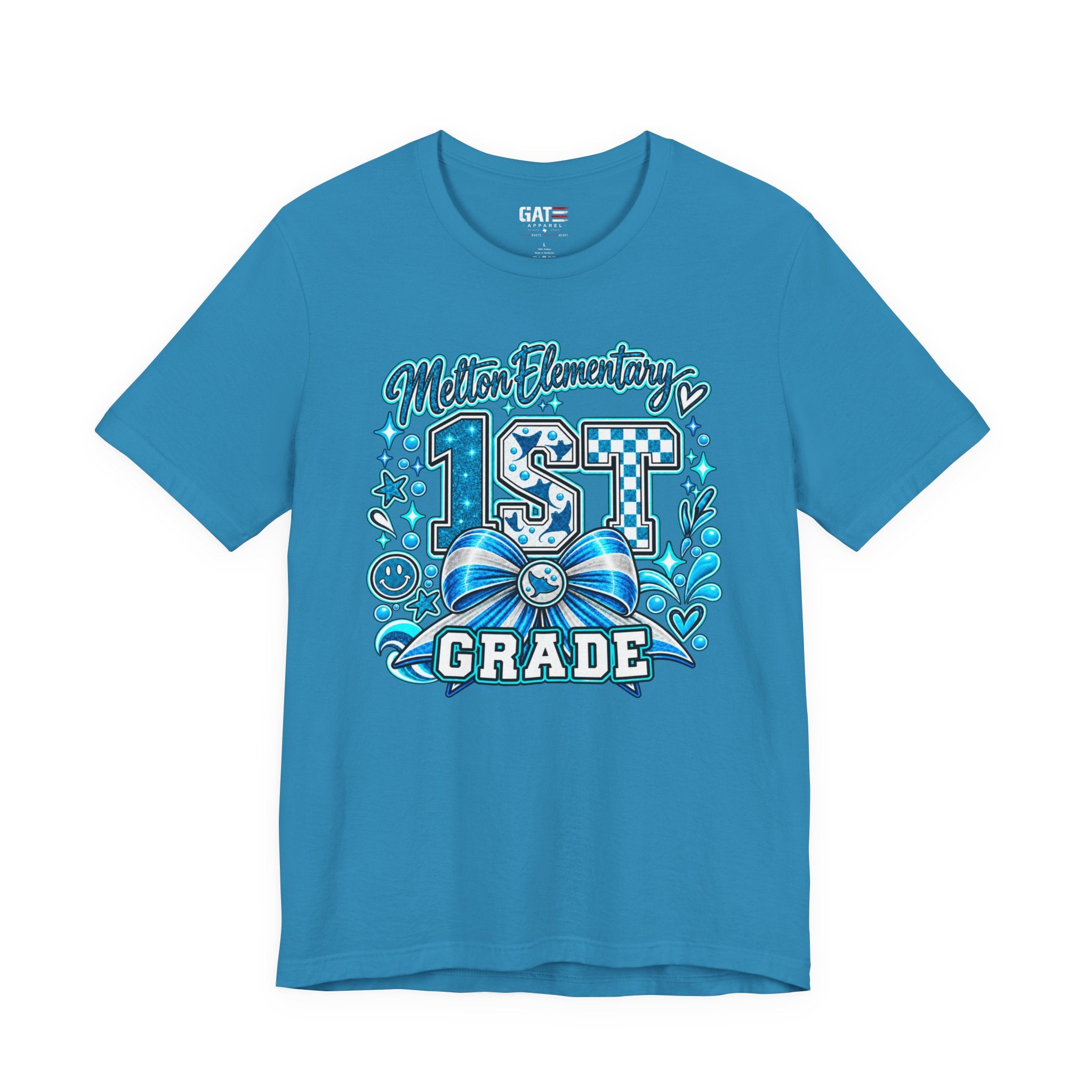 Melton 1st Grade School T‑Shirt — Bow Design