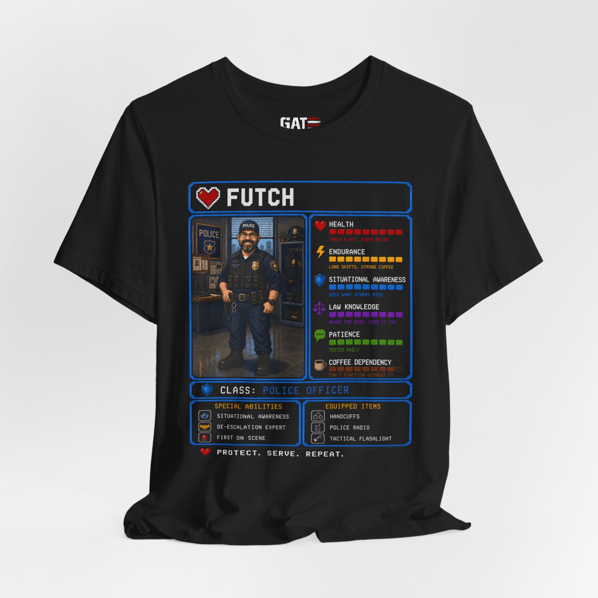 Custom Police Officer RPG Character Shirt | Personalized Law Enforcement Gift