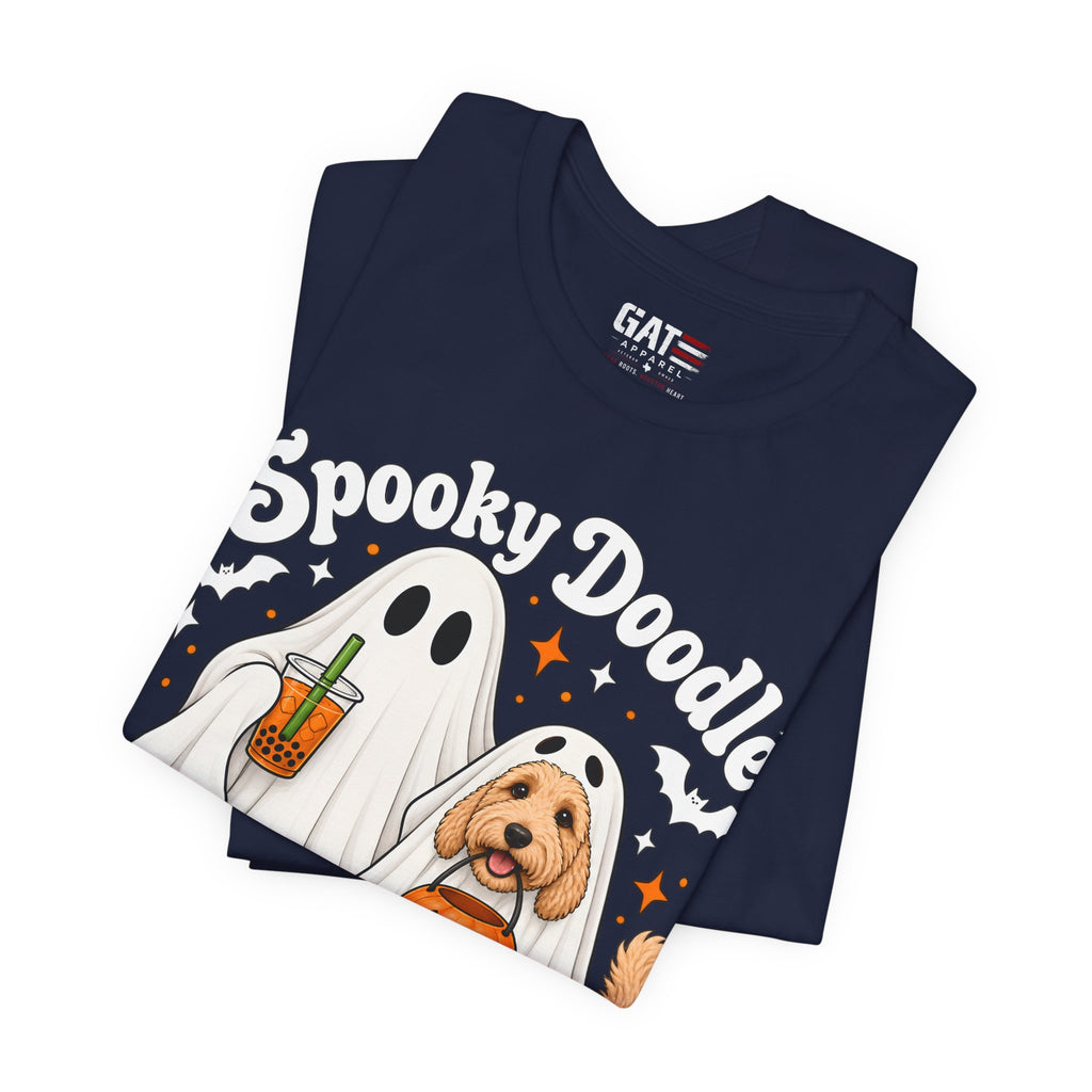 Spooky Doodle Halloween T-Shirt — Ghost & Doodle Dog Pumpkin Costume