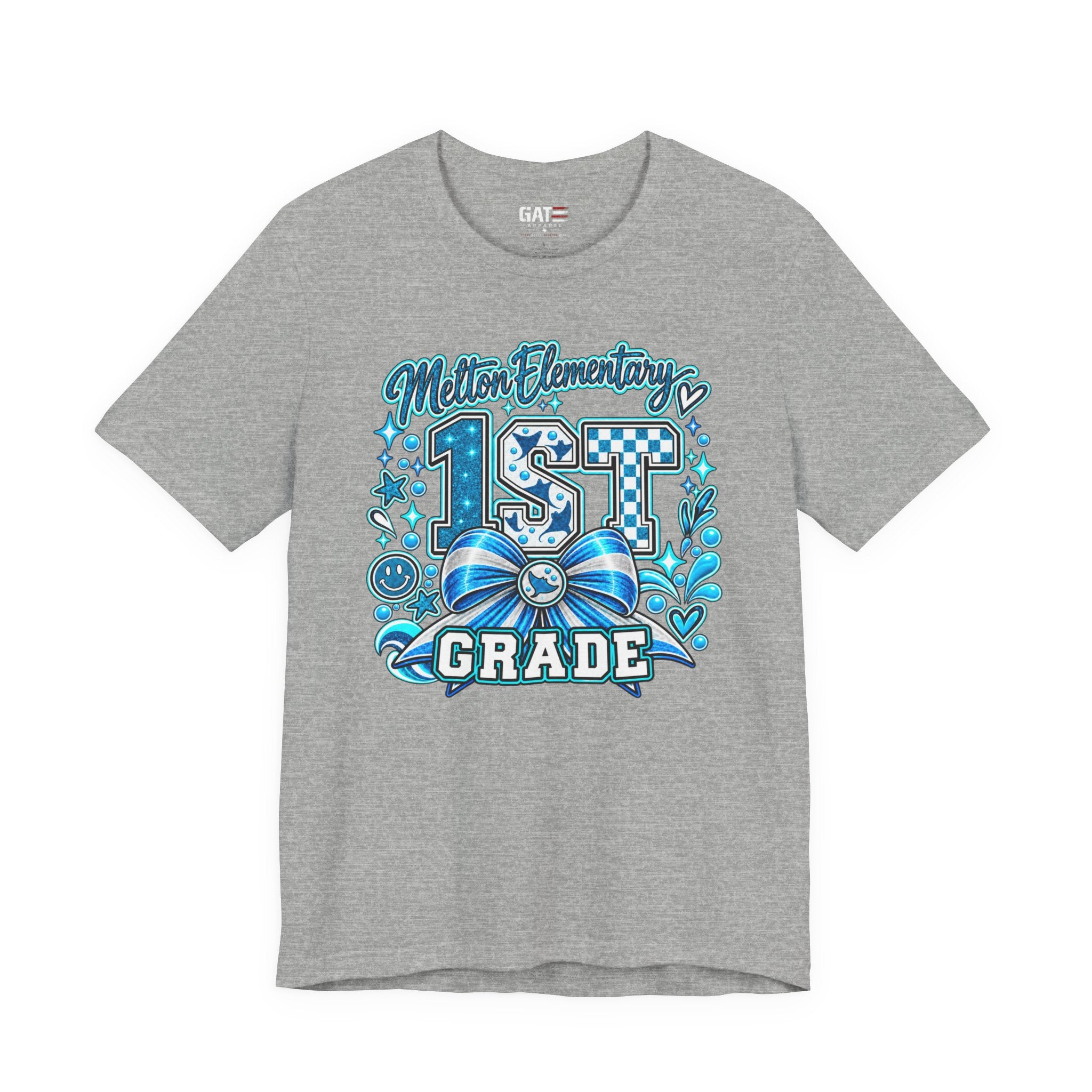 Melton 1st Grade School T‑Shirt — Bow Design