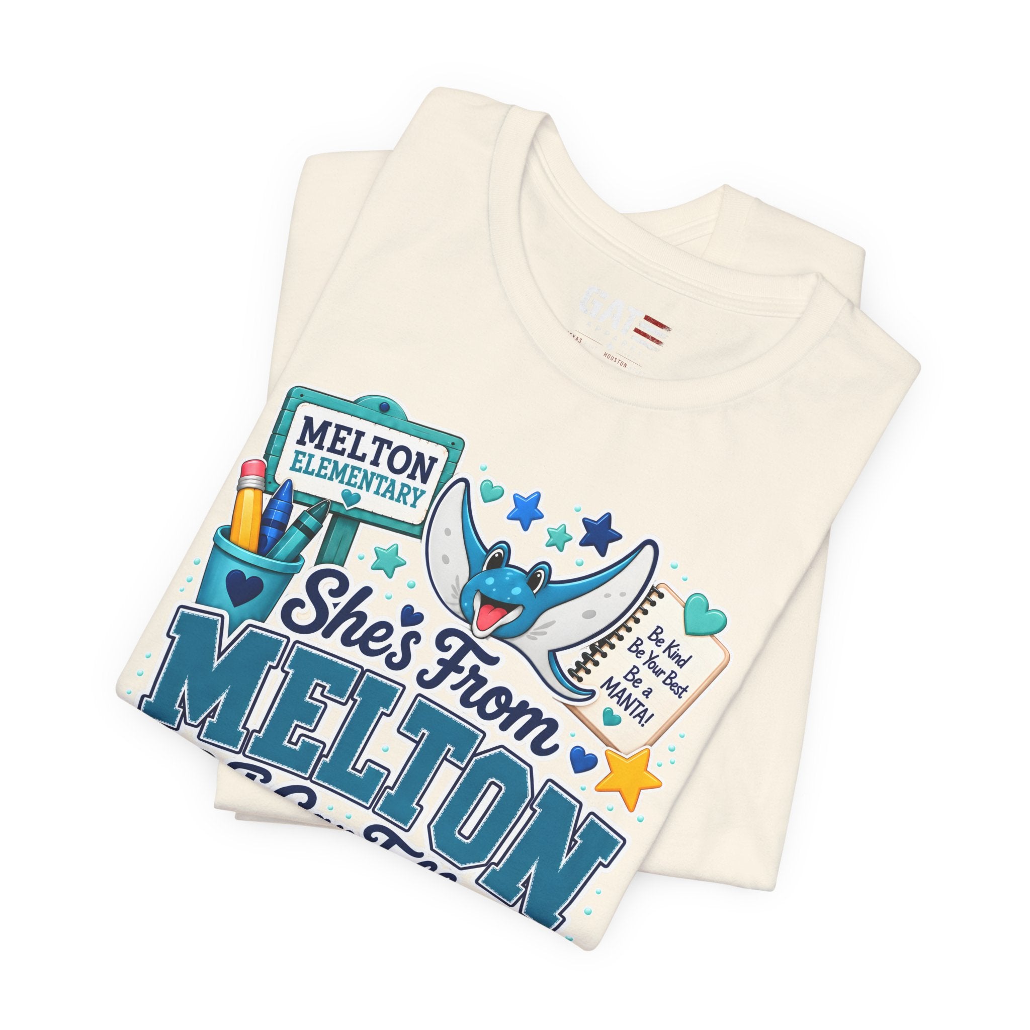 She's From Melton School Tee — Manta Pride Elementary Graphic T‑Shirt
