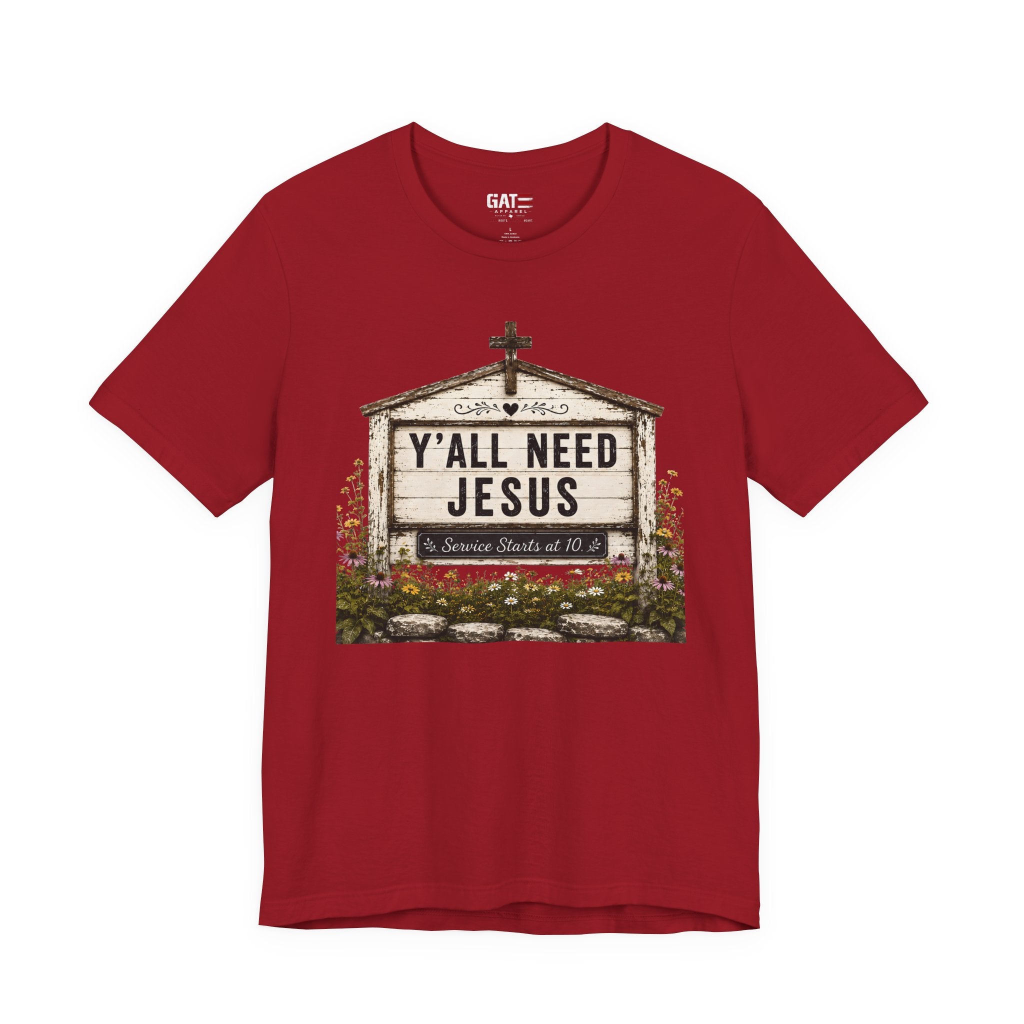 Y'all Need Jesus, Christian Shirt for Women, Rustic Faith Graphic Tee, Country Western Shirt, Farmhouse Christian Gift, Cowgirl Church Tee