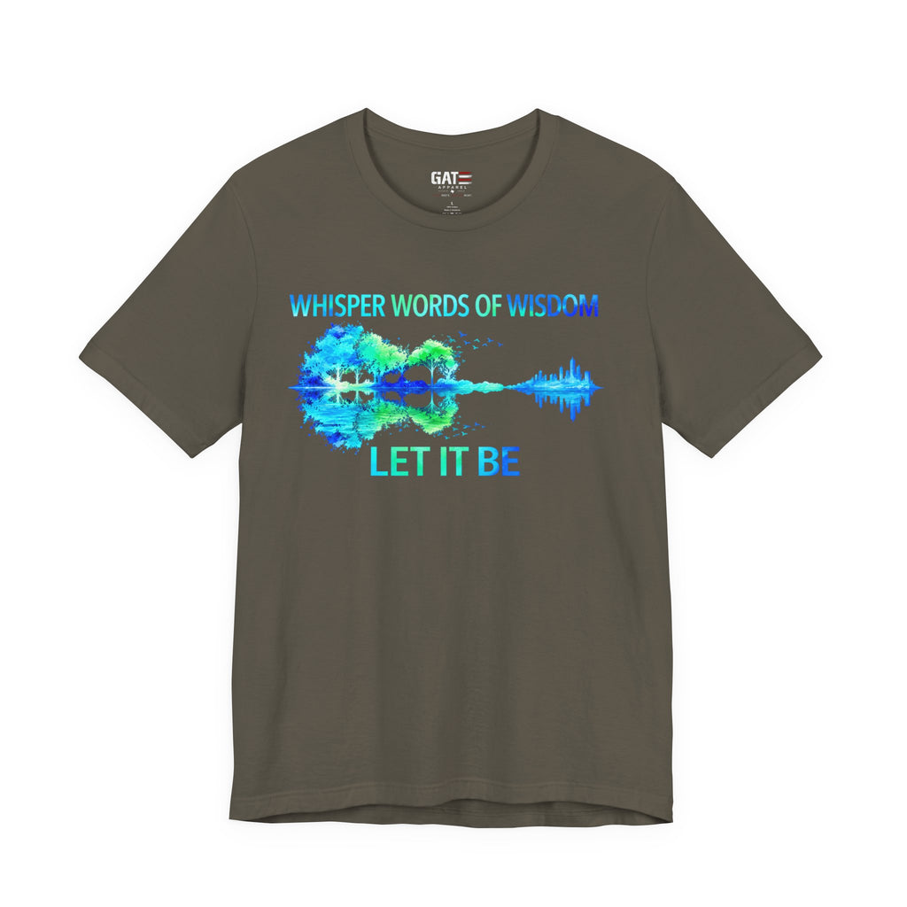 Let It Be Guitar Tee — 'Whisper Words of Wisdom' Music Lover T‑Shirt