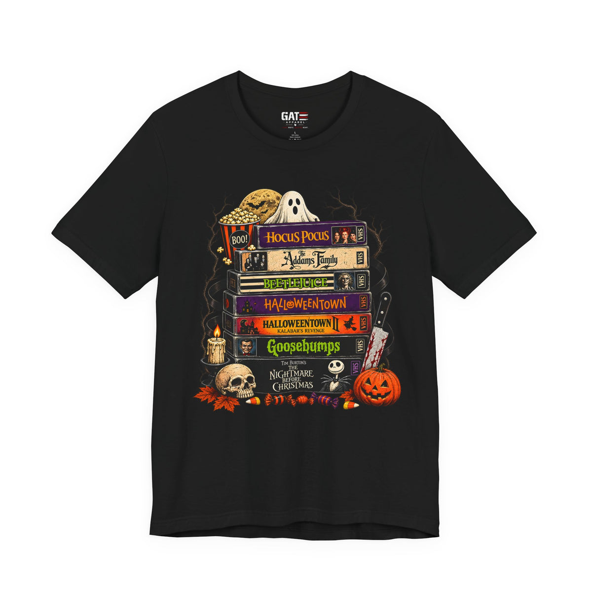 Halloween Movie Stack Shirt | Spooky Classics Tee