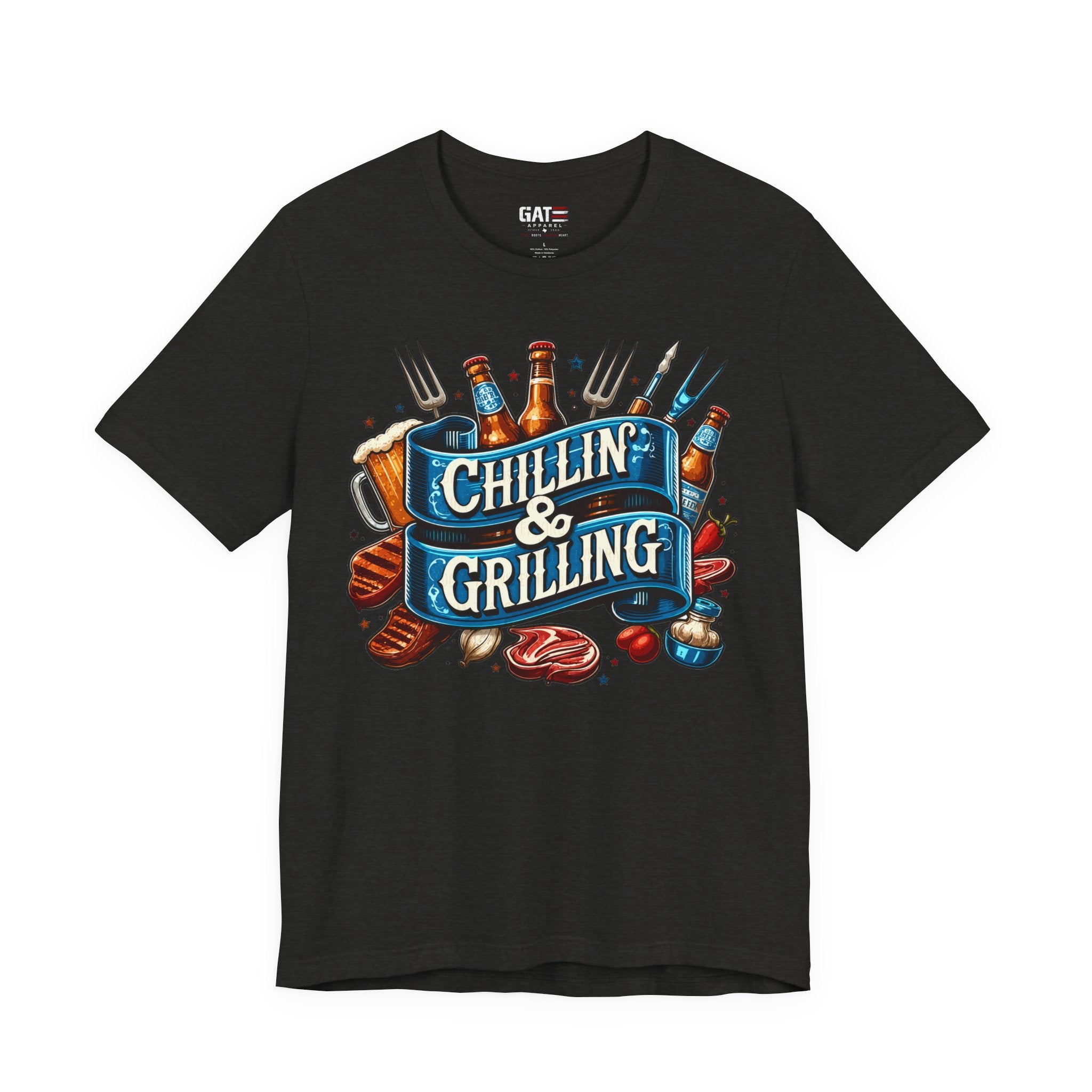 Chillin' & Grilling T-Shirt – BBQ Beer Grill Graphic Tee for Backyard Cookouts