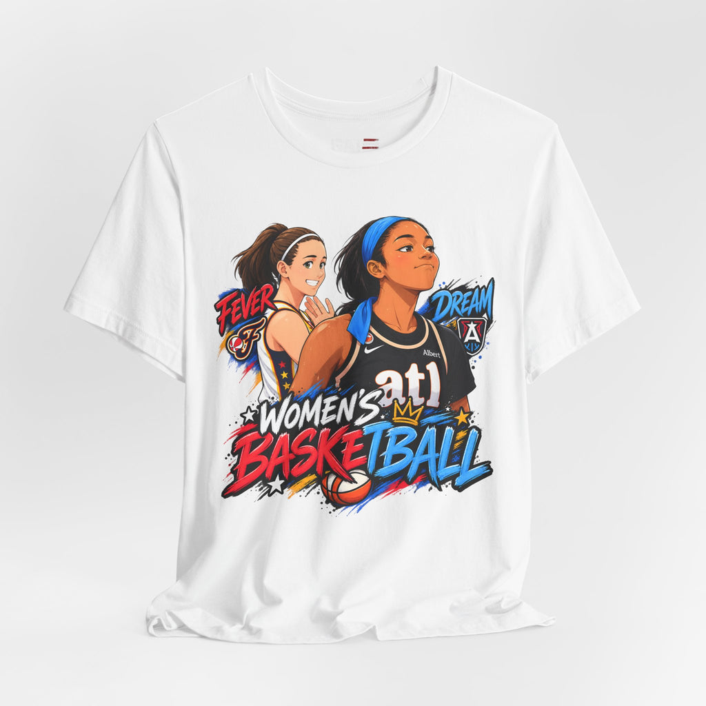 Caitlin Clark Angel Reese Shirt WNBA Basketball Rivalry Fever Sky Graphic Tee